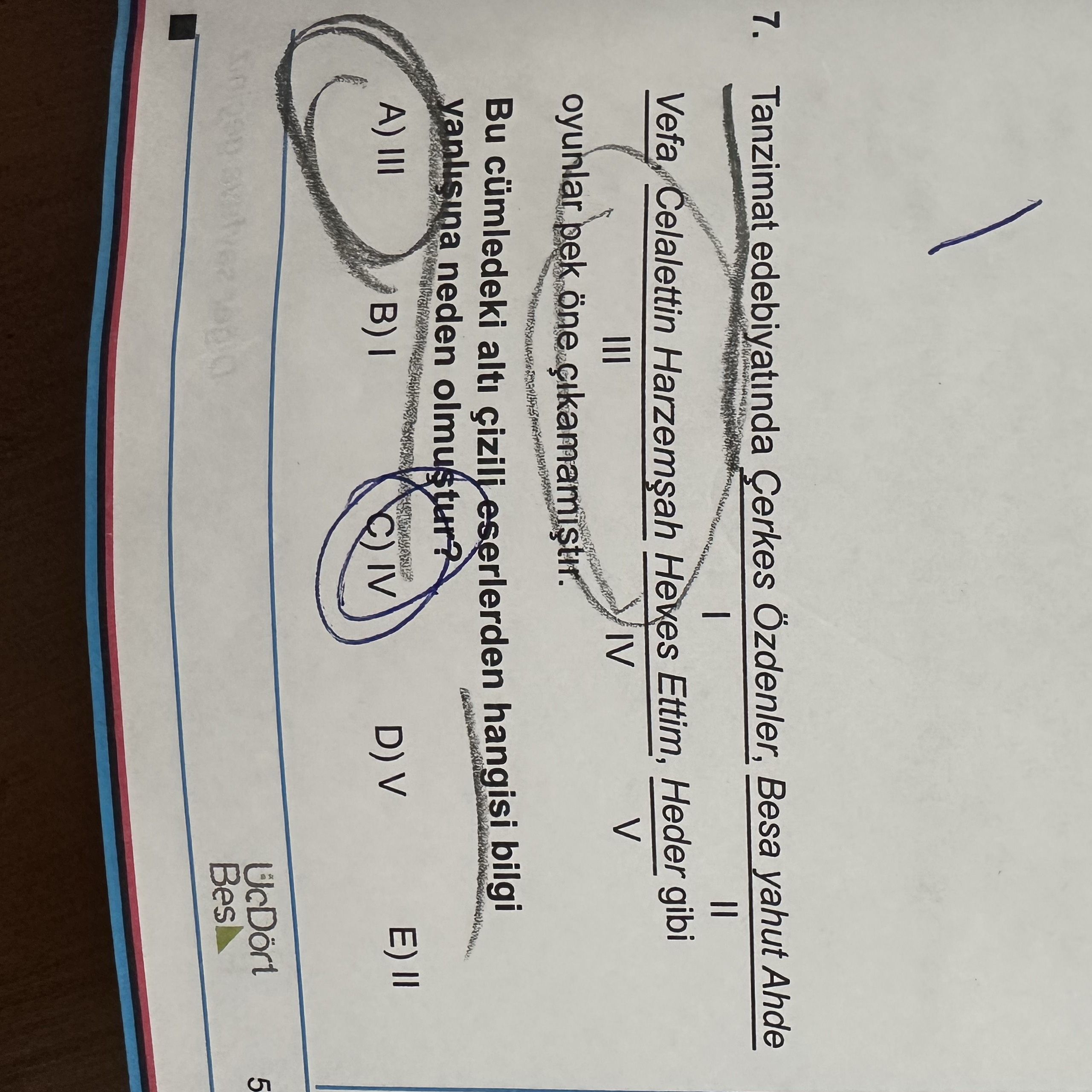 Tanzimat edebiyatında Çerkes Özdenler (I), Besa yahut Ahde Vefa (II), Celalettin Harzemşah (III)
