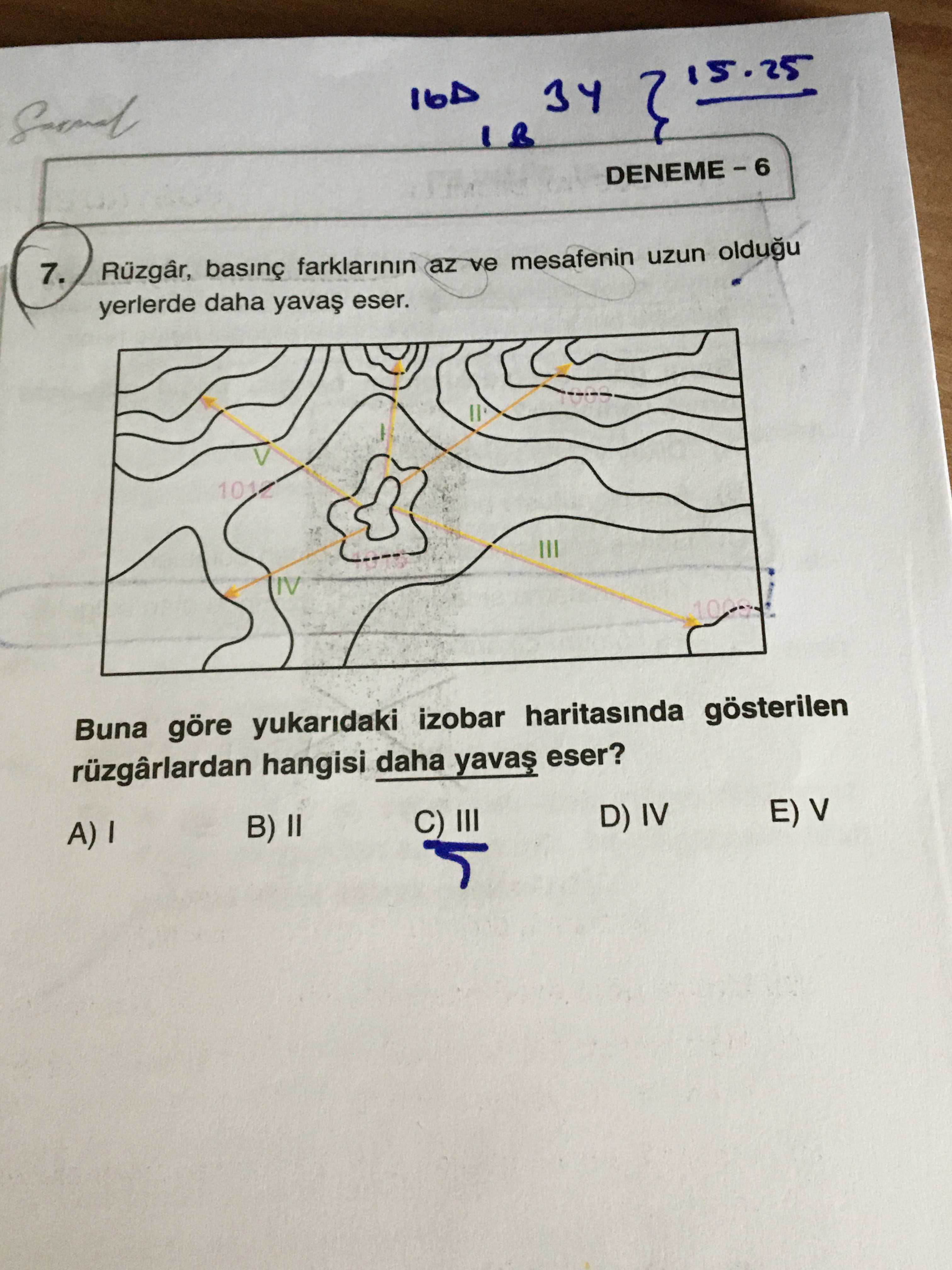 Rüzgâr, basınç farklarının az ve mesafenin uzun olduğu yerlerde daha yavaş eser. Buna göre