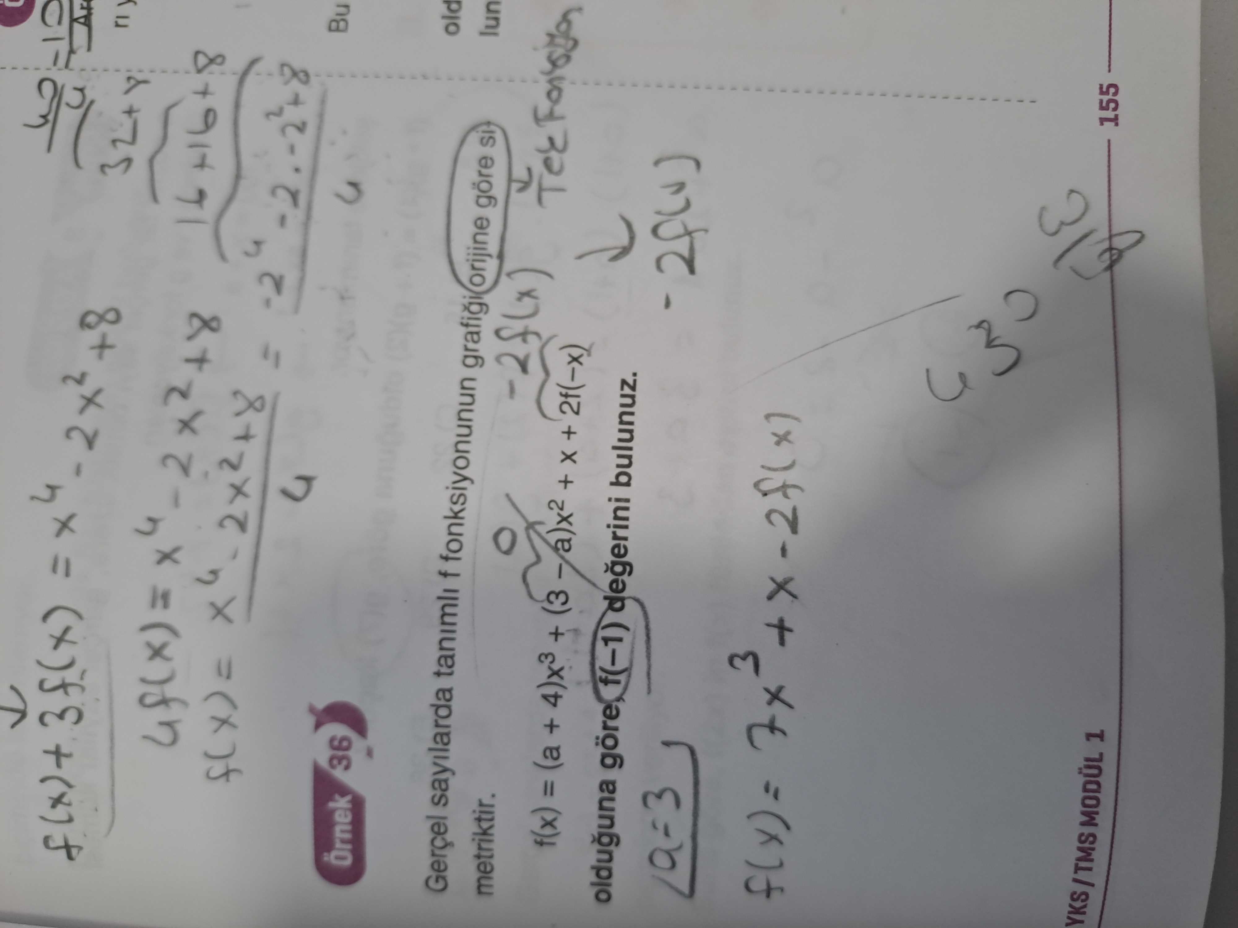 F(x)= J 2 Bu Örnek 36 old sayilarda tanimli f orijine göre lun metriktir. f(x) = (a + + + + 2f(-x) olduguna göre f(-1) degerini bulunuz. 155 YKS/TMS MODÜL 1 f(x)= J 2 Bu Örnek 36 old sayilarda tanimli f orijine göre lun metriktir. 155 YKS/TMS MODÜL 1. ?? Model.Question.title