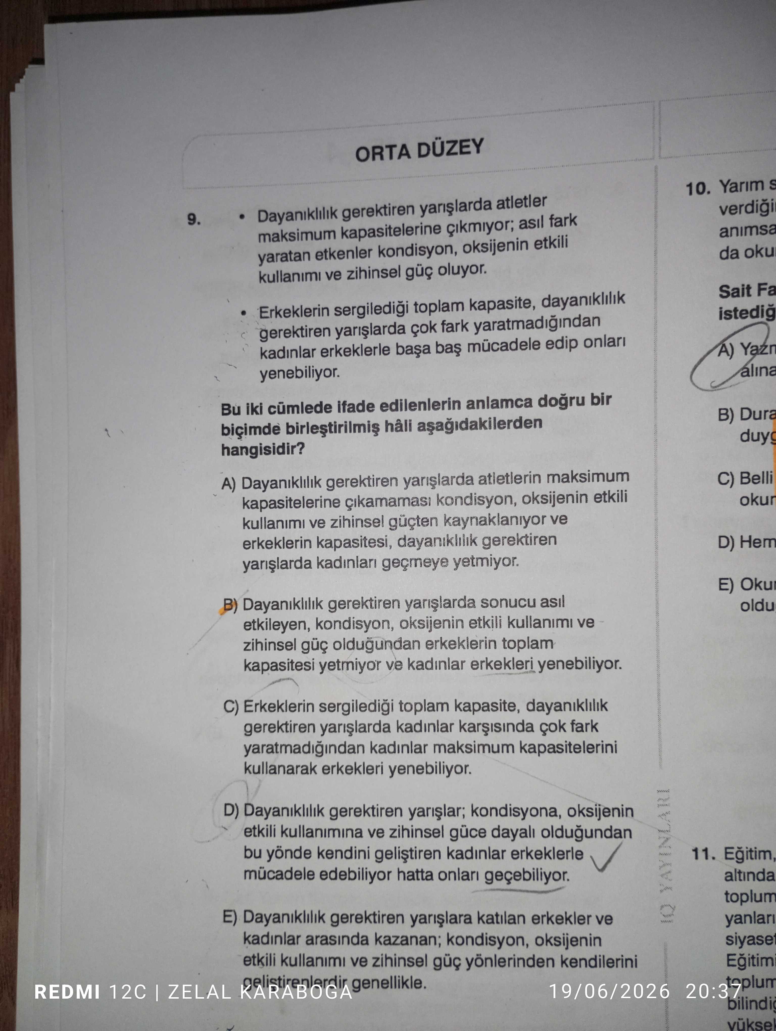 • Dayanıklılık gerektiren yarışlarda atletler maksimum kapasitelerine çıkmıyor; asıl fark yaratan