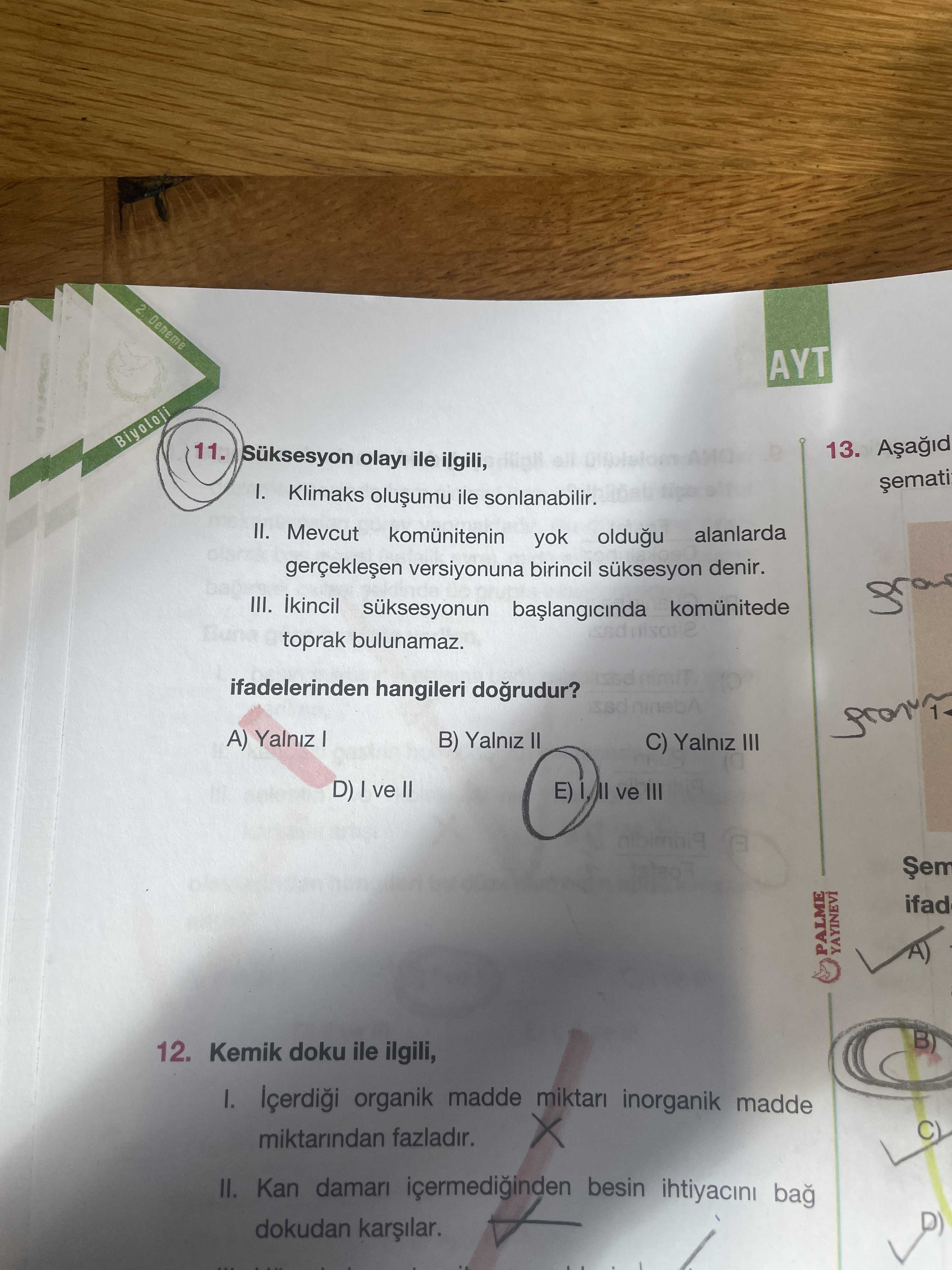 Süksesyon olayı ile ilgili, I. Klimaks oluşumu ile sonlanabilir. II. Mevcut komünitenin yok olduğu alanlarda gerçekleşen