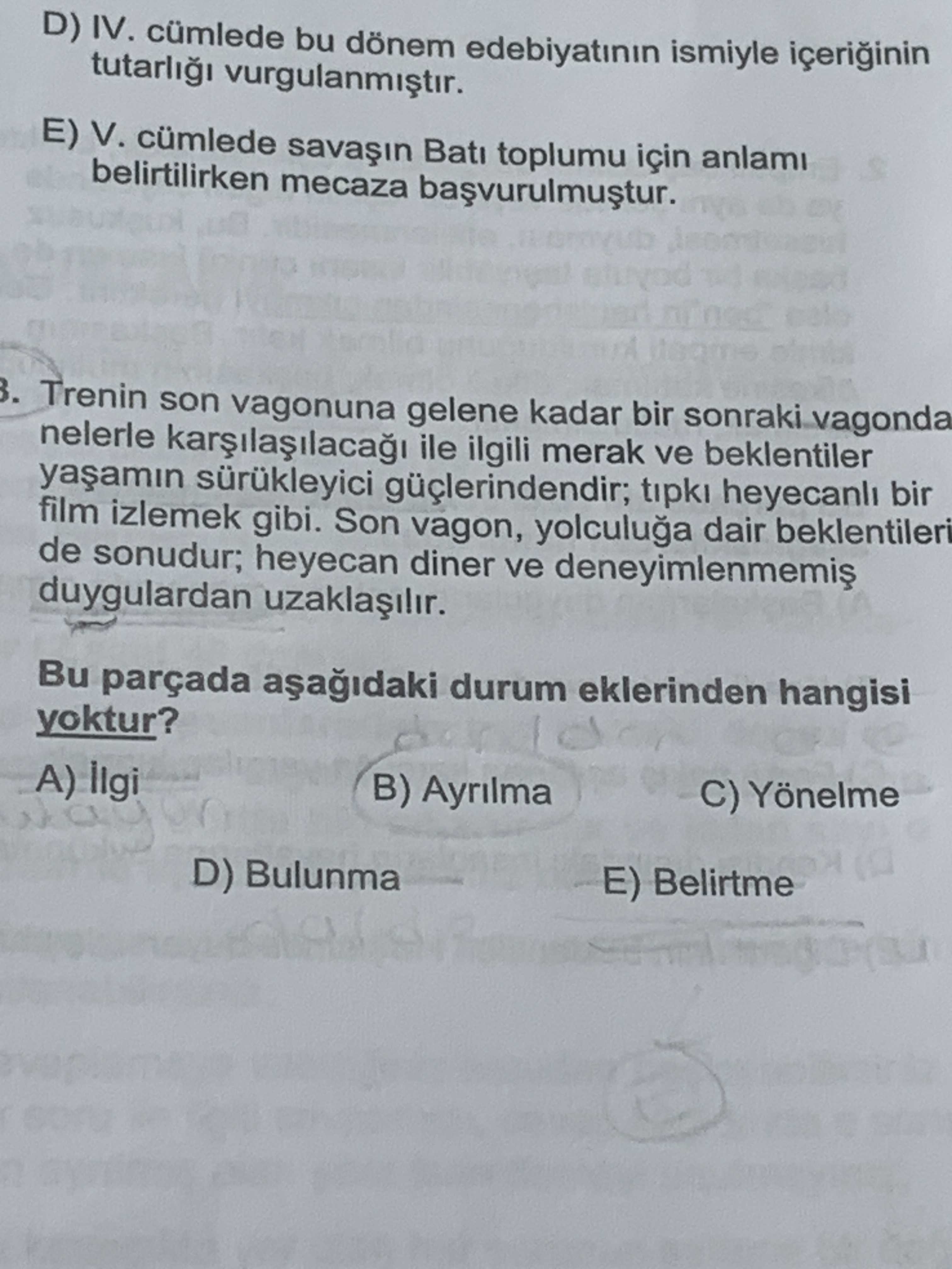 Trenin son vagonuna gelene kadar bir sonraki vagonda nelerle karşılaşılacağı ile ilgili merak ve