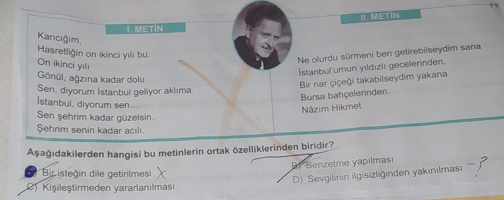 I. METİN Karıcığım, Hasretliğin on ikinci yılı bu. On ikinci yılı Gönül, ağzına kadar dolu. Sen