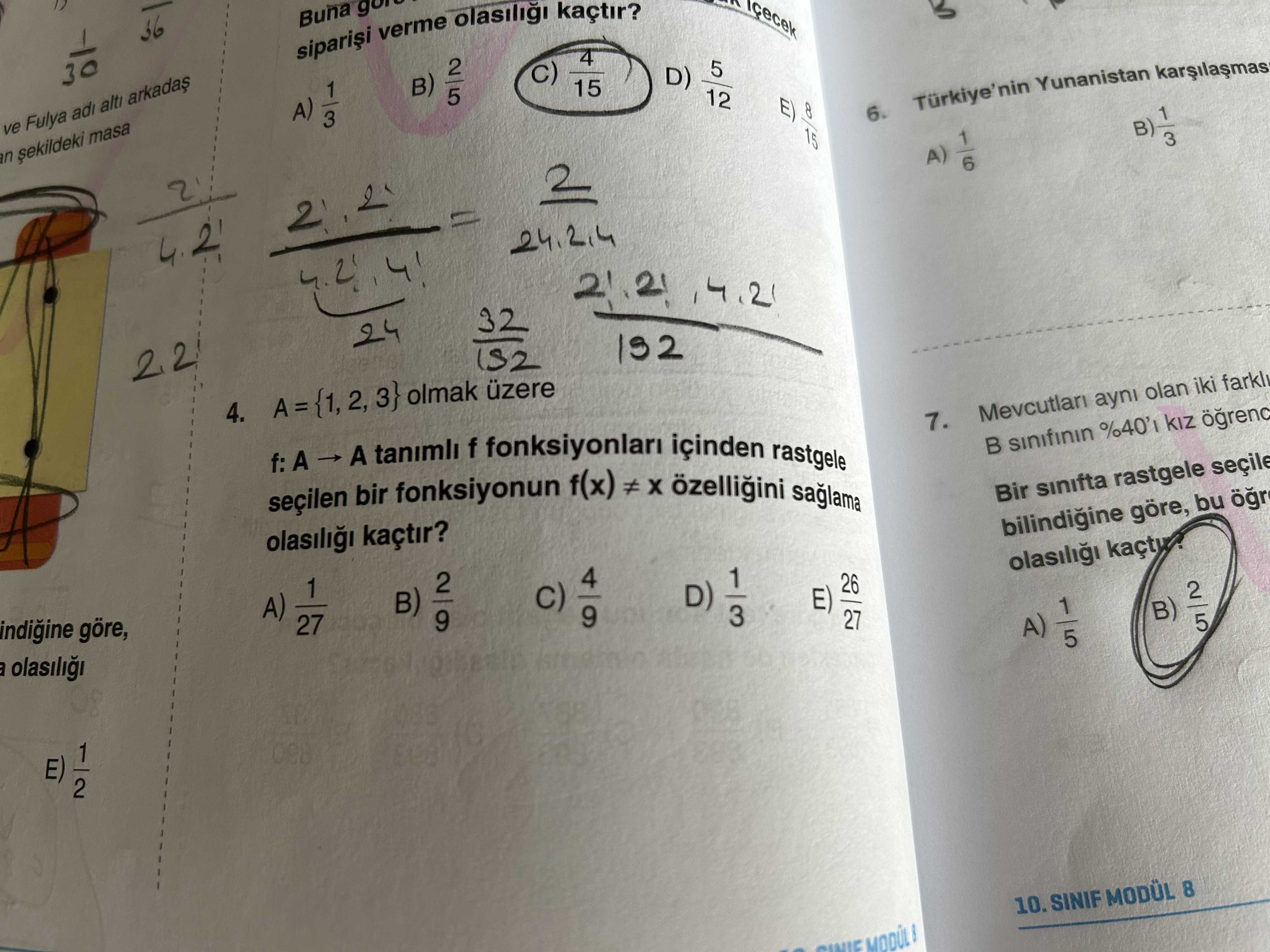 A = {1, 2, 3} olmak üzere f: A → A tanımlı f fonksiyonları içinden rastgele seçilen bir fonksiyonun