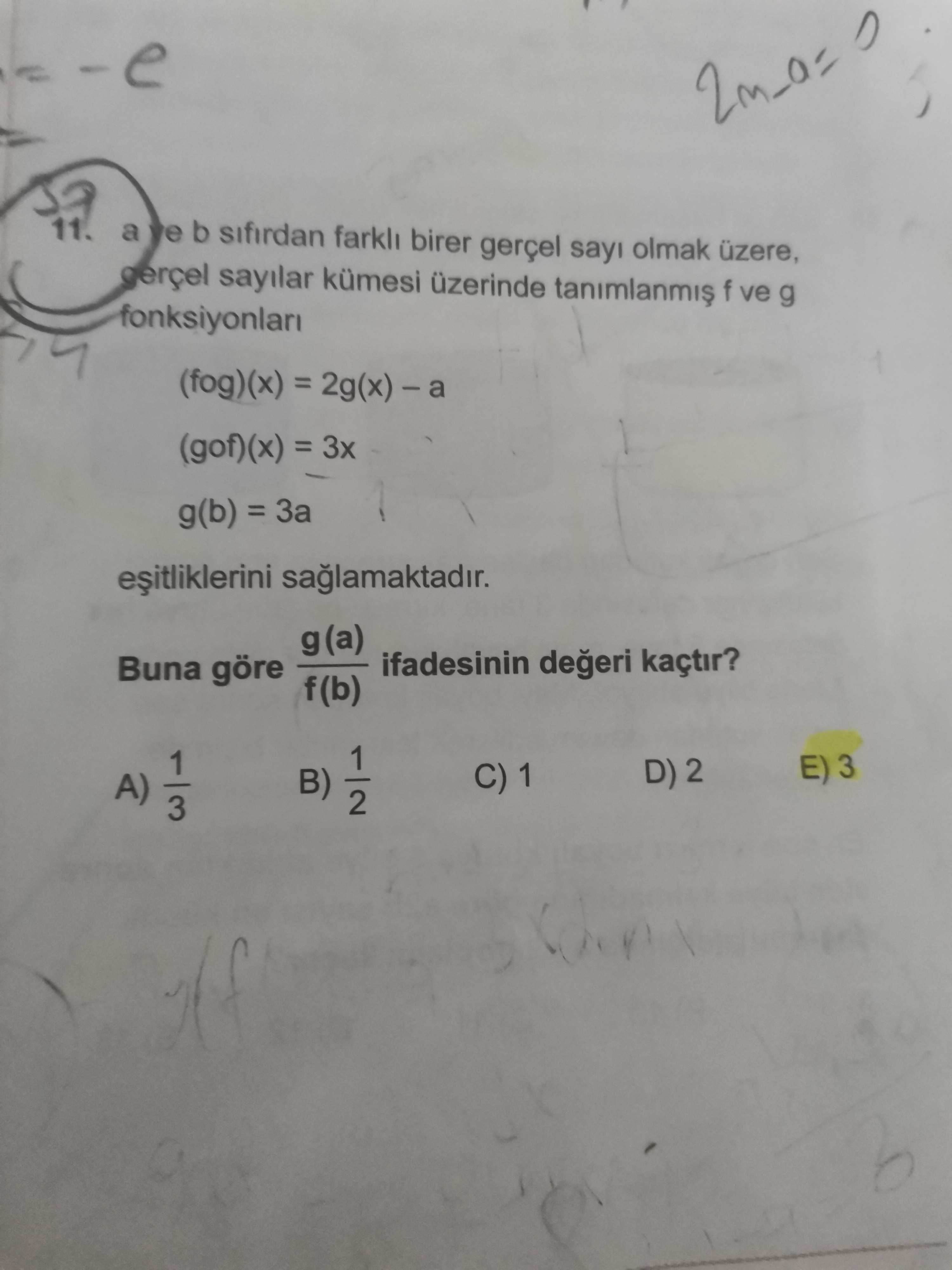 a ve b sıfırdan farklı birer gerçel sayı olmak üzere, gerçel sayılar kümesi üzerinde tanımlanmış f