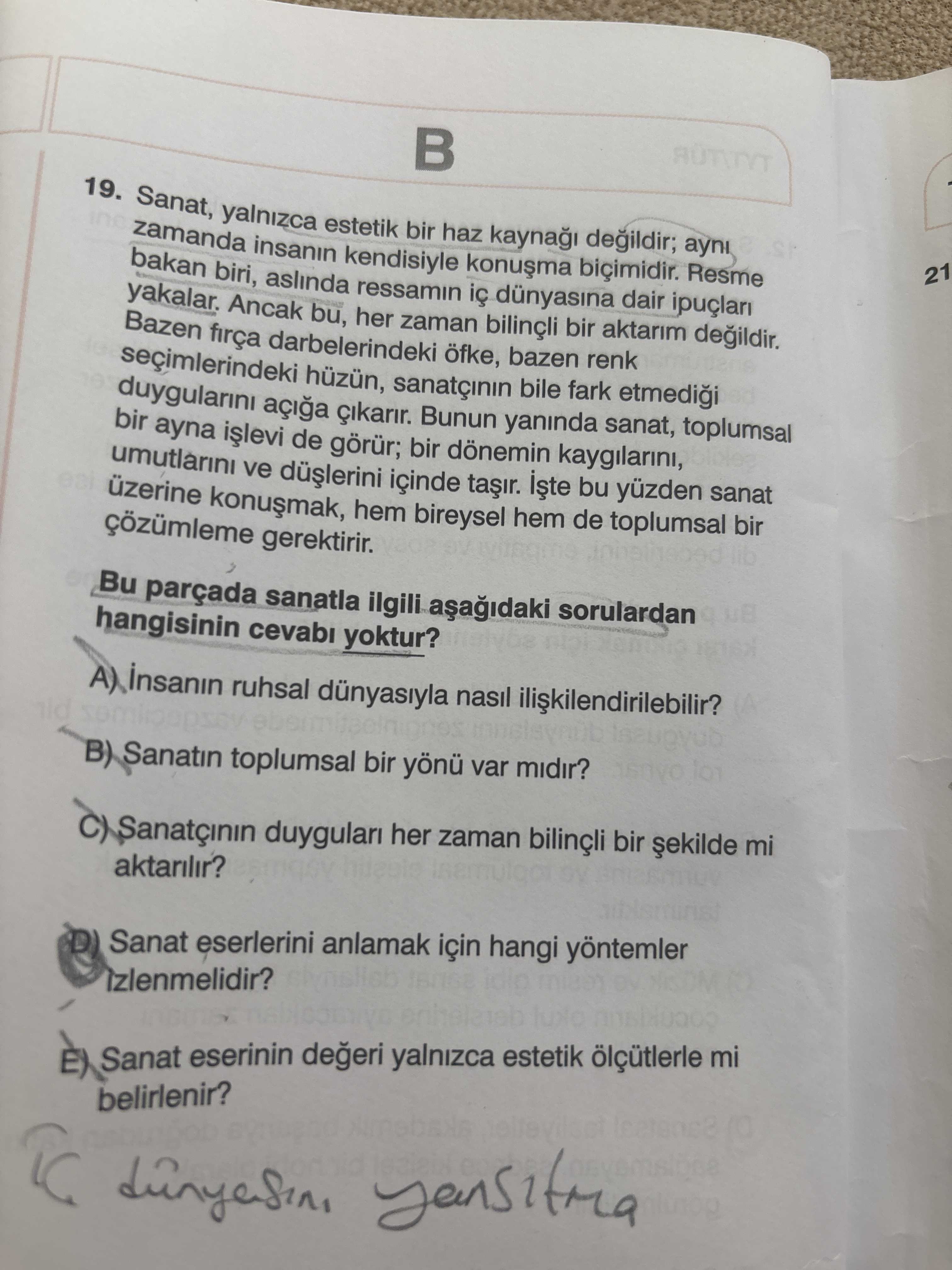 Sanat, yalnızca estetik bir haz kaynağı değildir; aynı zamanda insanın kendisiyle konuşma biçimidir