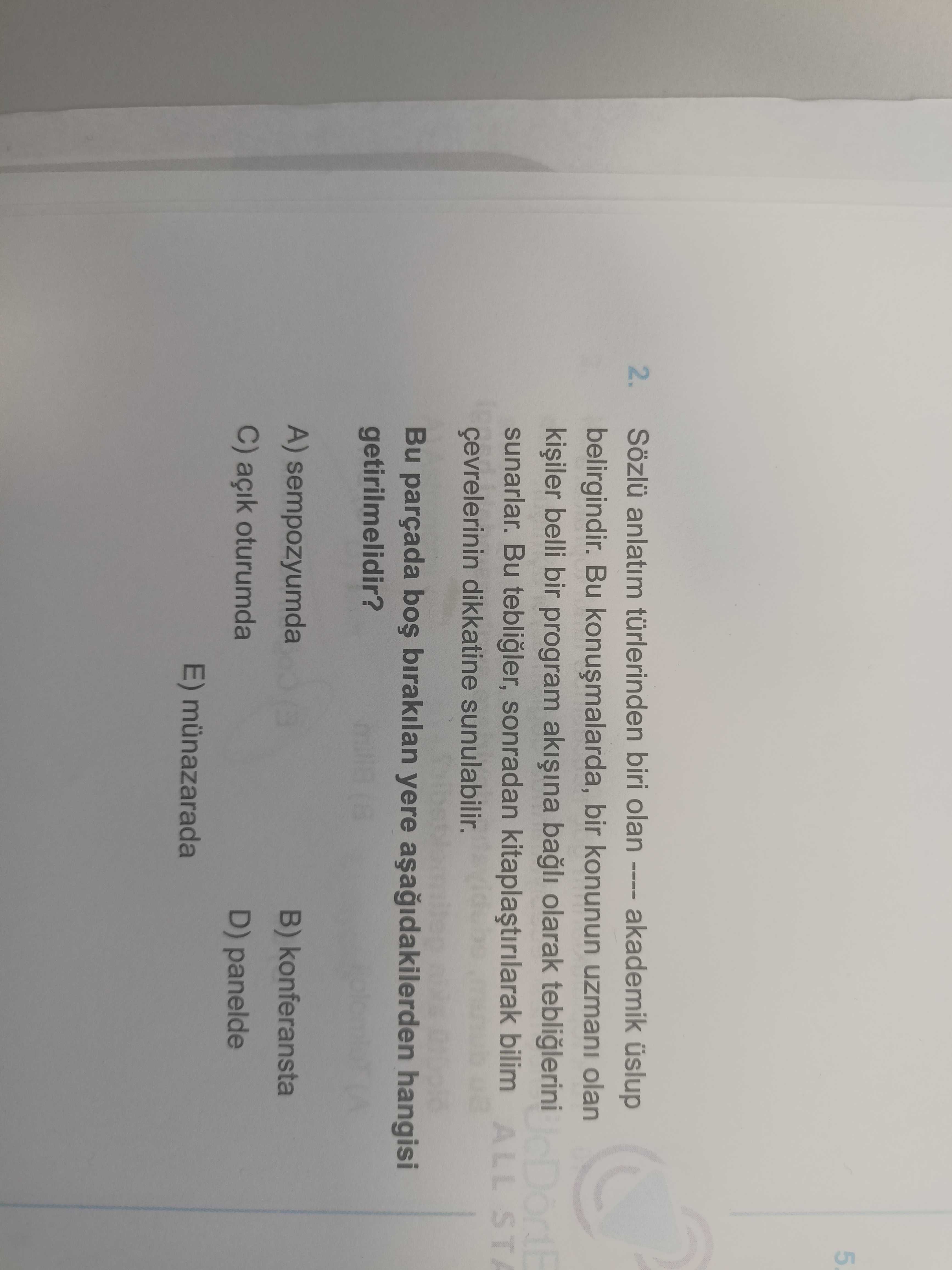 Türk Dili ve Edebiyatı  (11. Sınıf)