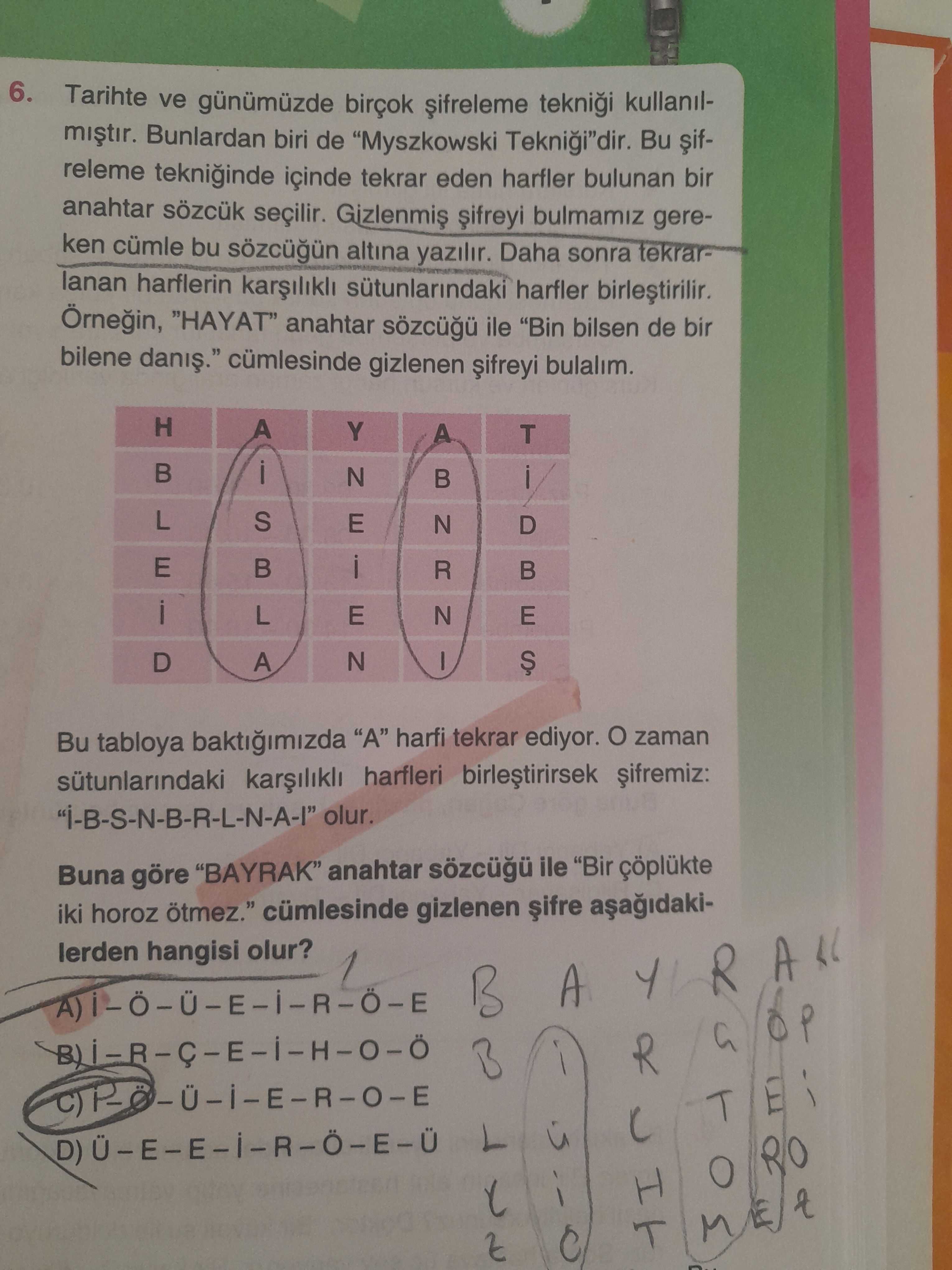 Tarihte ve günümüzde birçok şifreleme tekniği kullanılmıştır. Bunlardan biri de "Myszkowski