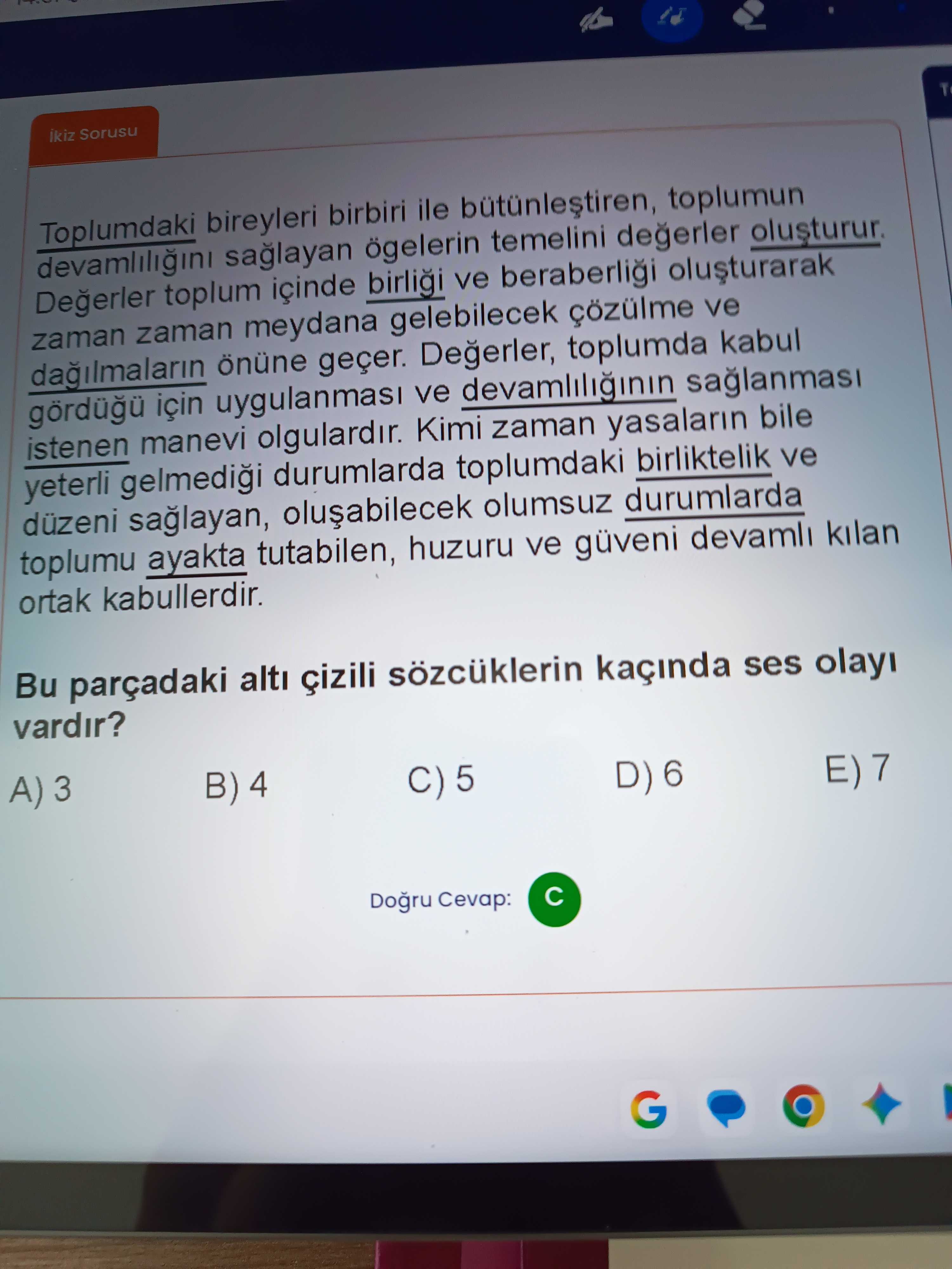 Toplumdaki bireyleri birbiri ile bütünleştiren, toplumun devamlılığını sağlayan ögelerin temelini