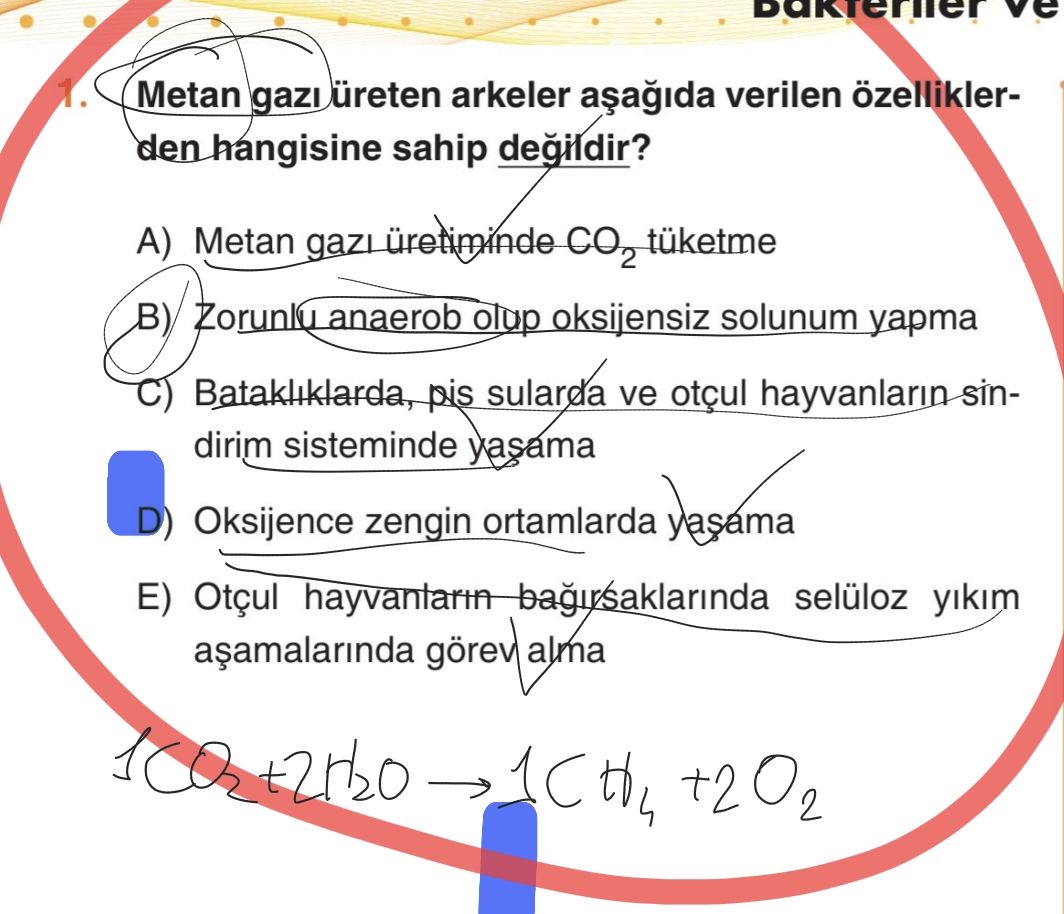 Metan gazı üreten arkeler aşağıda verilen özelliklerden hangisine sahip değildir?