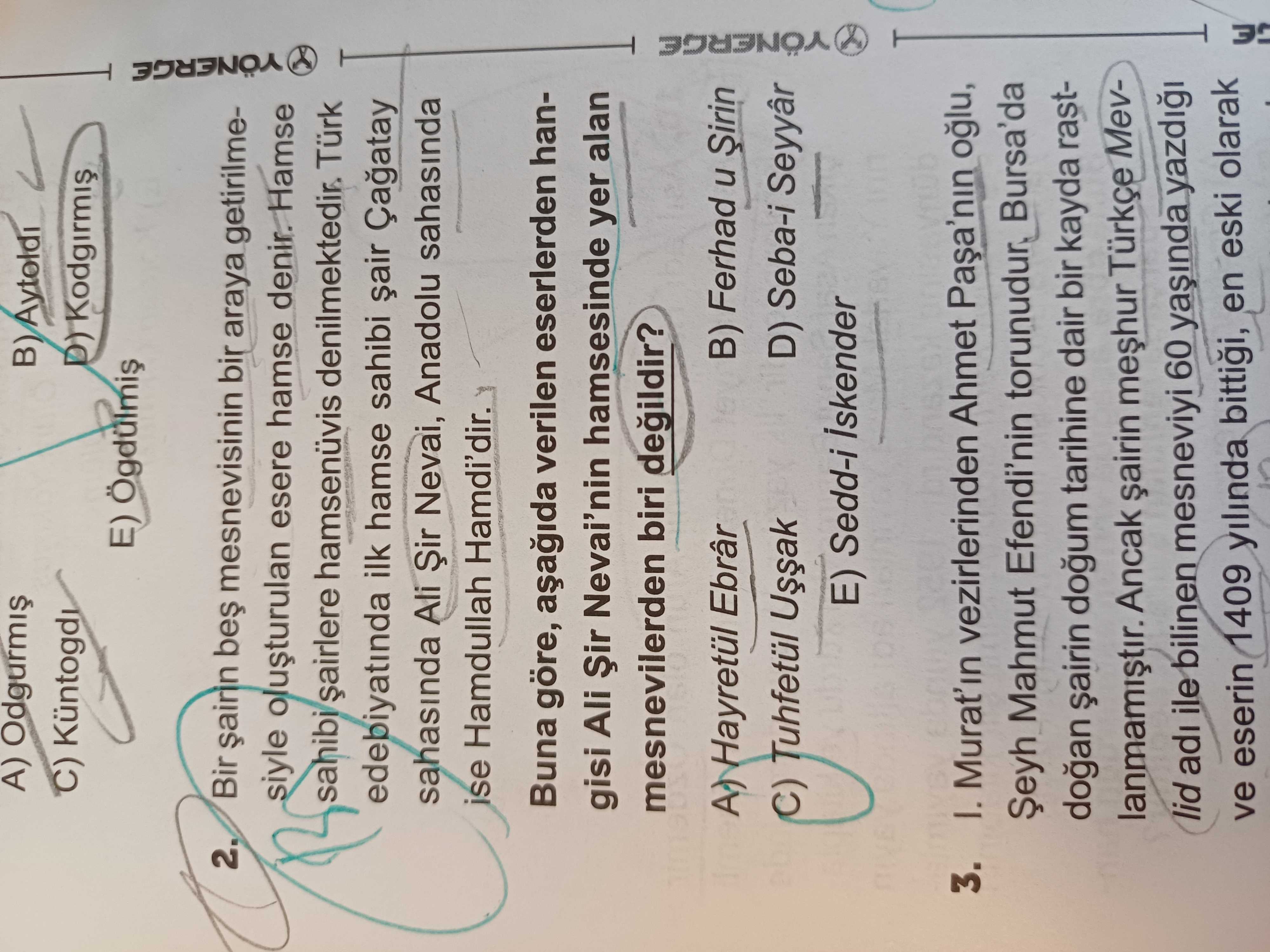 Bir şairin beş mesnevisinin bir araya getirilmesiyle oluşturulan esere hamse denir. Hamse sahibi