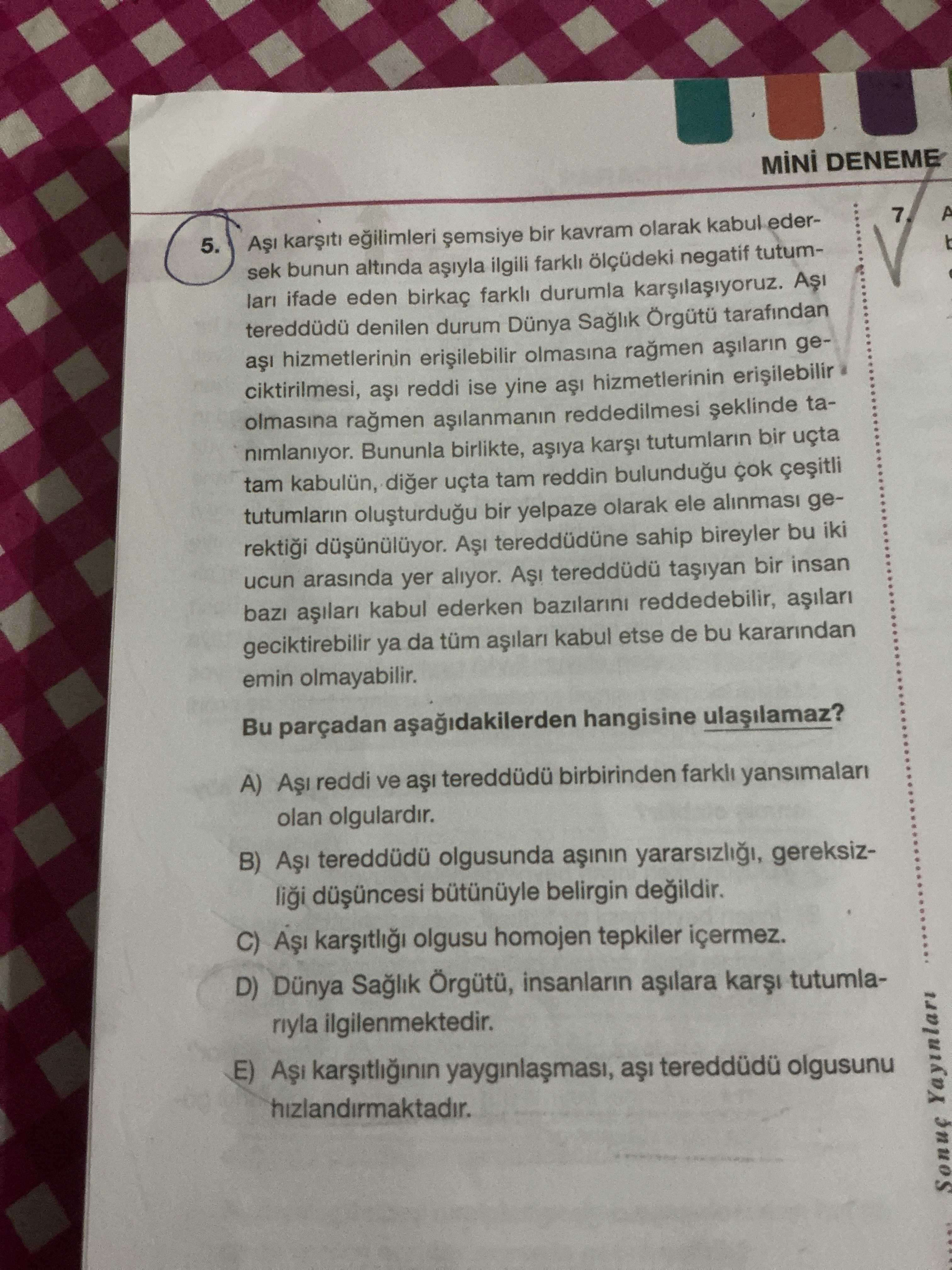 Aşı karşıtı eğilimleri şemsiye bir kavram olarak kabul edersek bunun altında aşıyla ilgili farklı