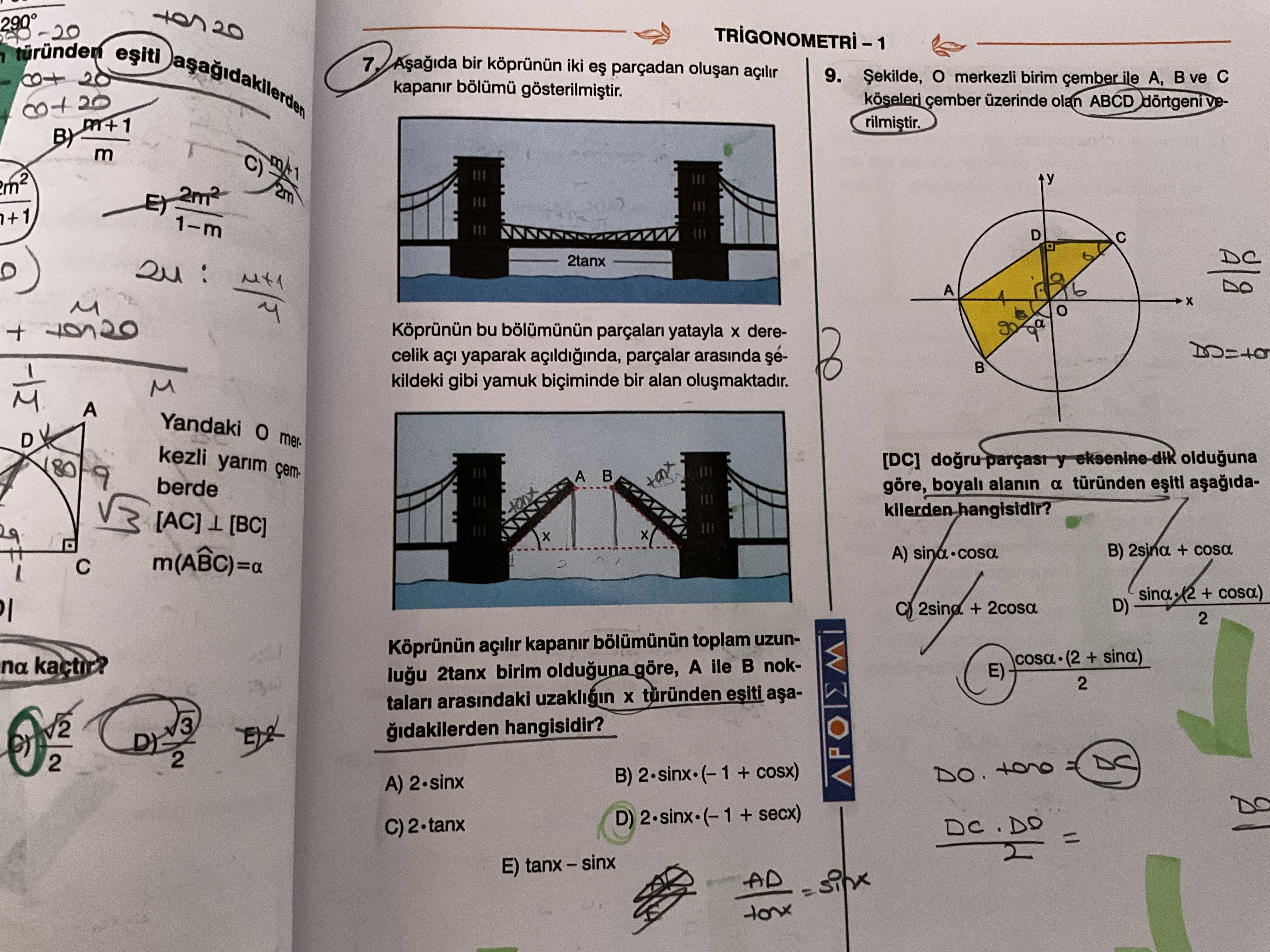 Aşağıda bir köprünün iki eş parçadan oluşan açılır kapanır bölümü gösterilmiştir. Köprünün bu