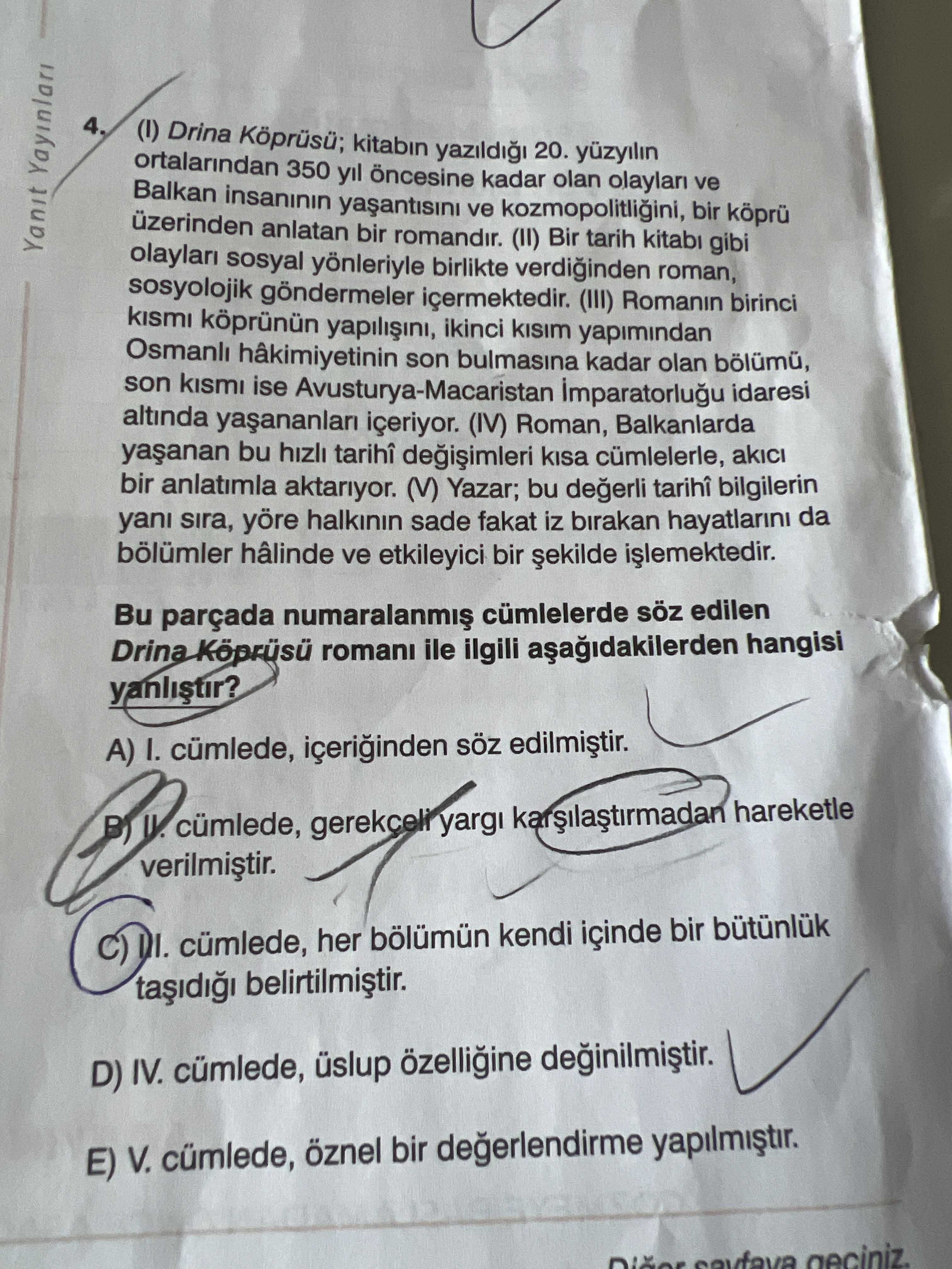 (I) Drina Köprüsü; kitabın yazıldığı 20. yüzyılın ortalarından 350 yıl öncesine kadar olan olayları