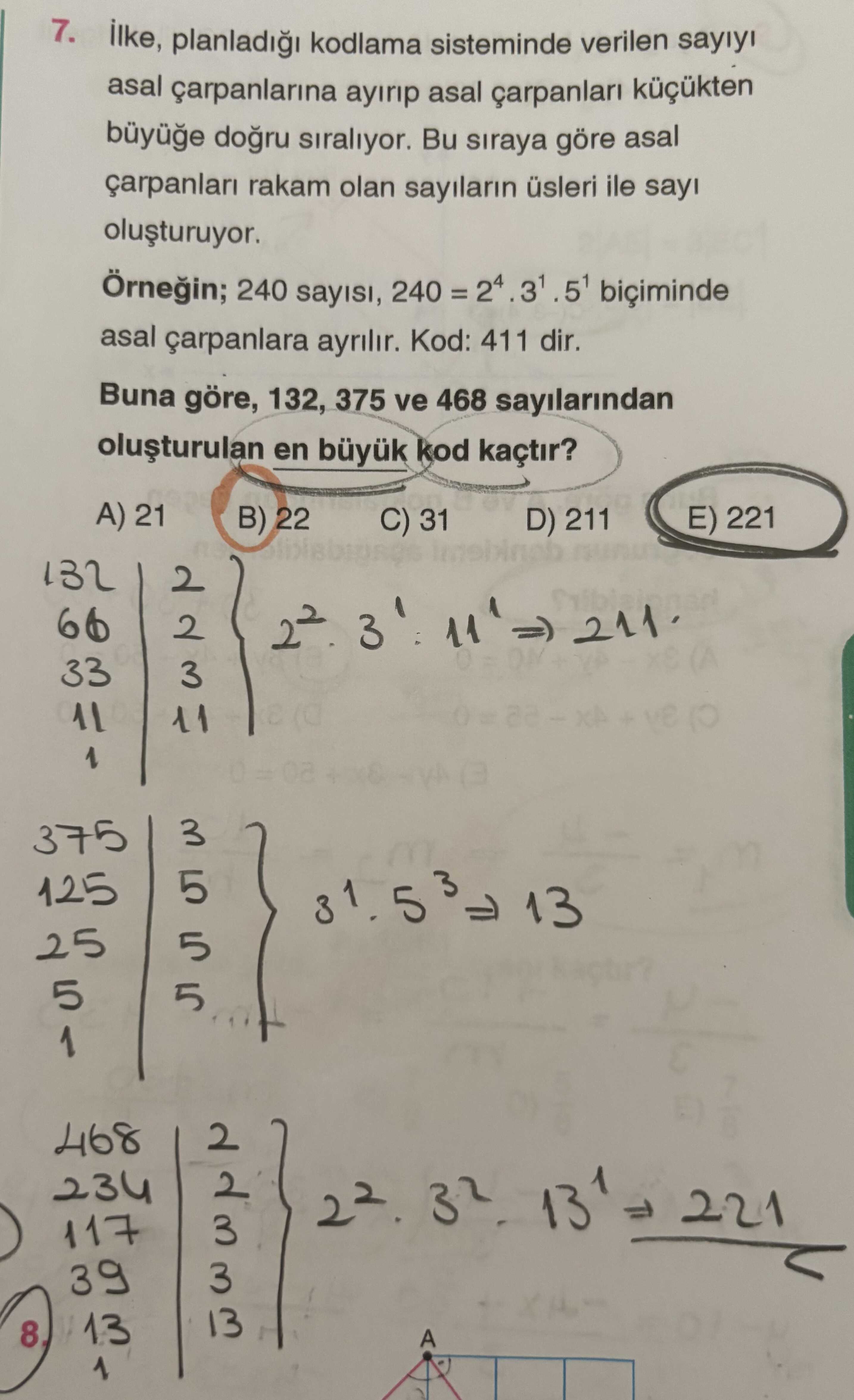 İlke, planladığı kodlama sisteminde verilen sayıyı asal çarpanlarına ayırıp asal çarpanları küçükten