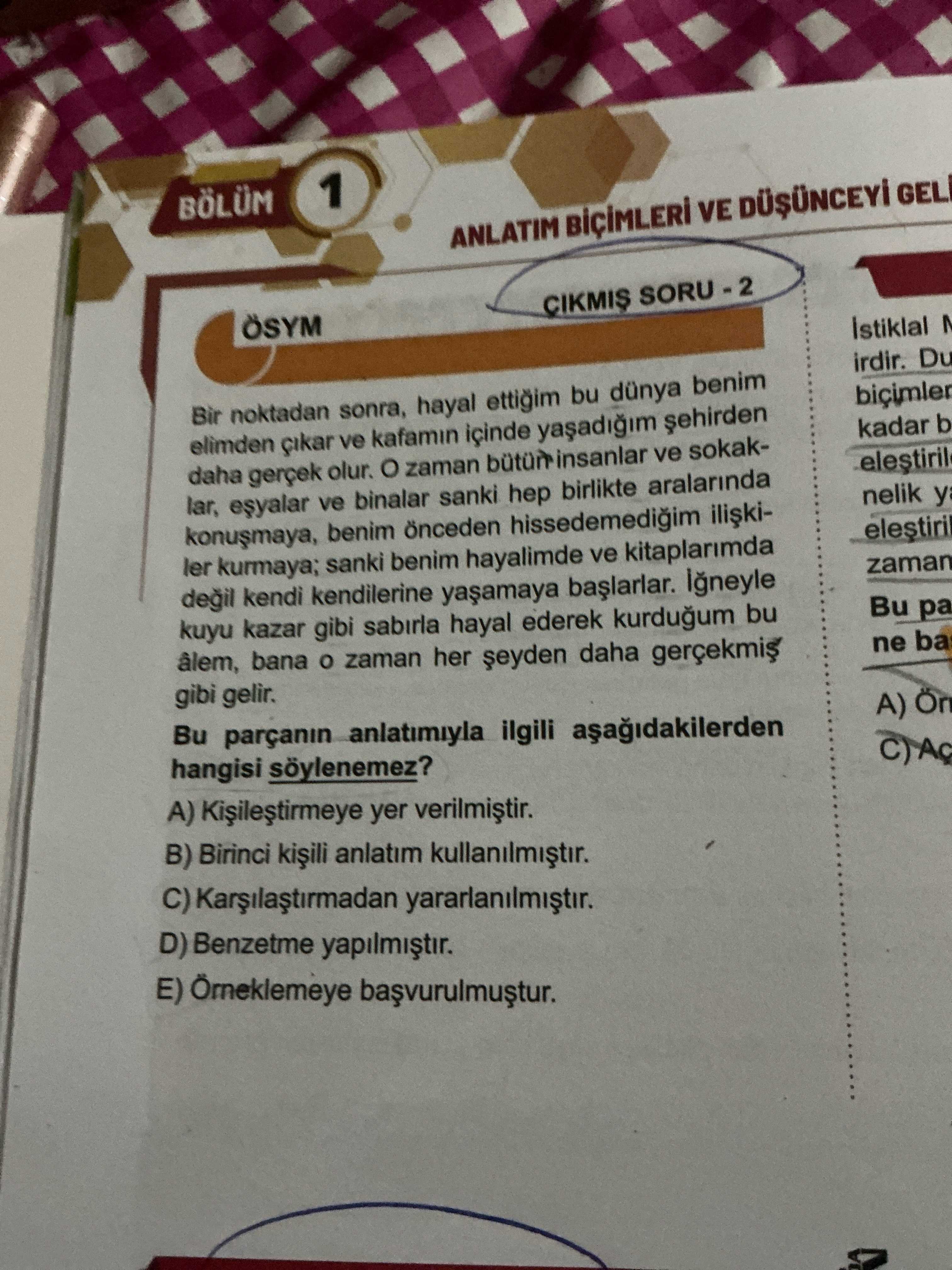 ÇIKMIŞ SORU - 2 Bir noktadan sonra, hayal ettiğim bu dünya benim elimden çıkar ve kafamın içinde