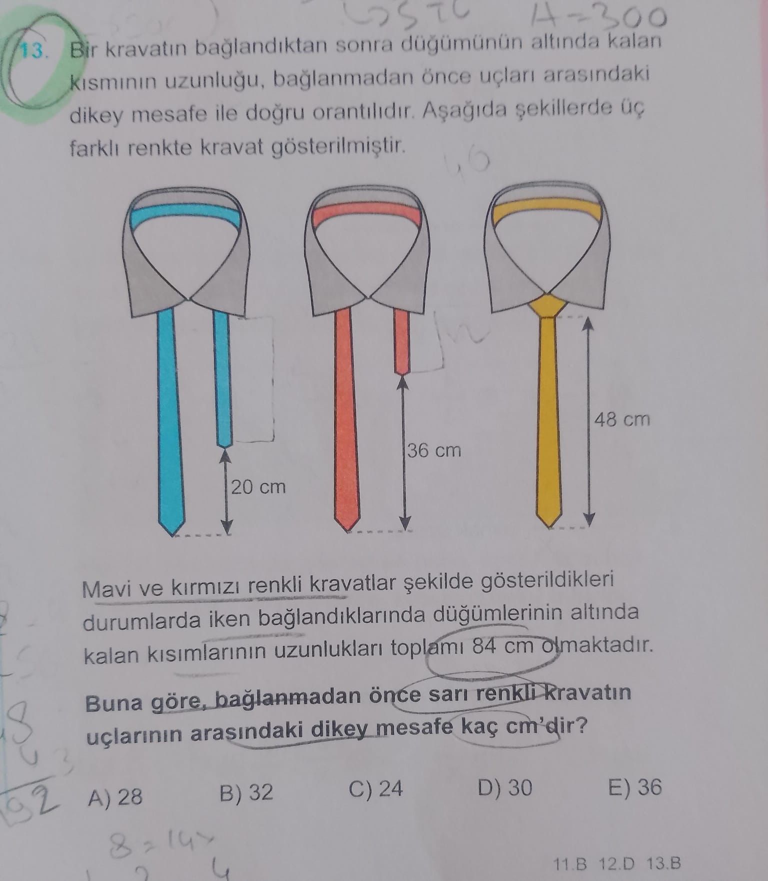 Bir kravatın bağlandıktan sonra düğümünün altında kalan kısmının uzunluğu, bağlanmadan önce uçları