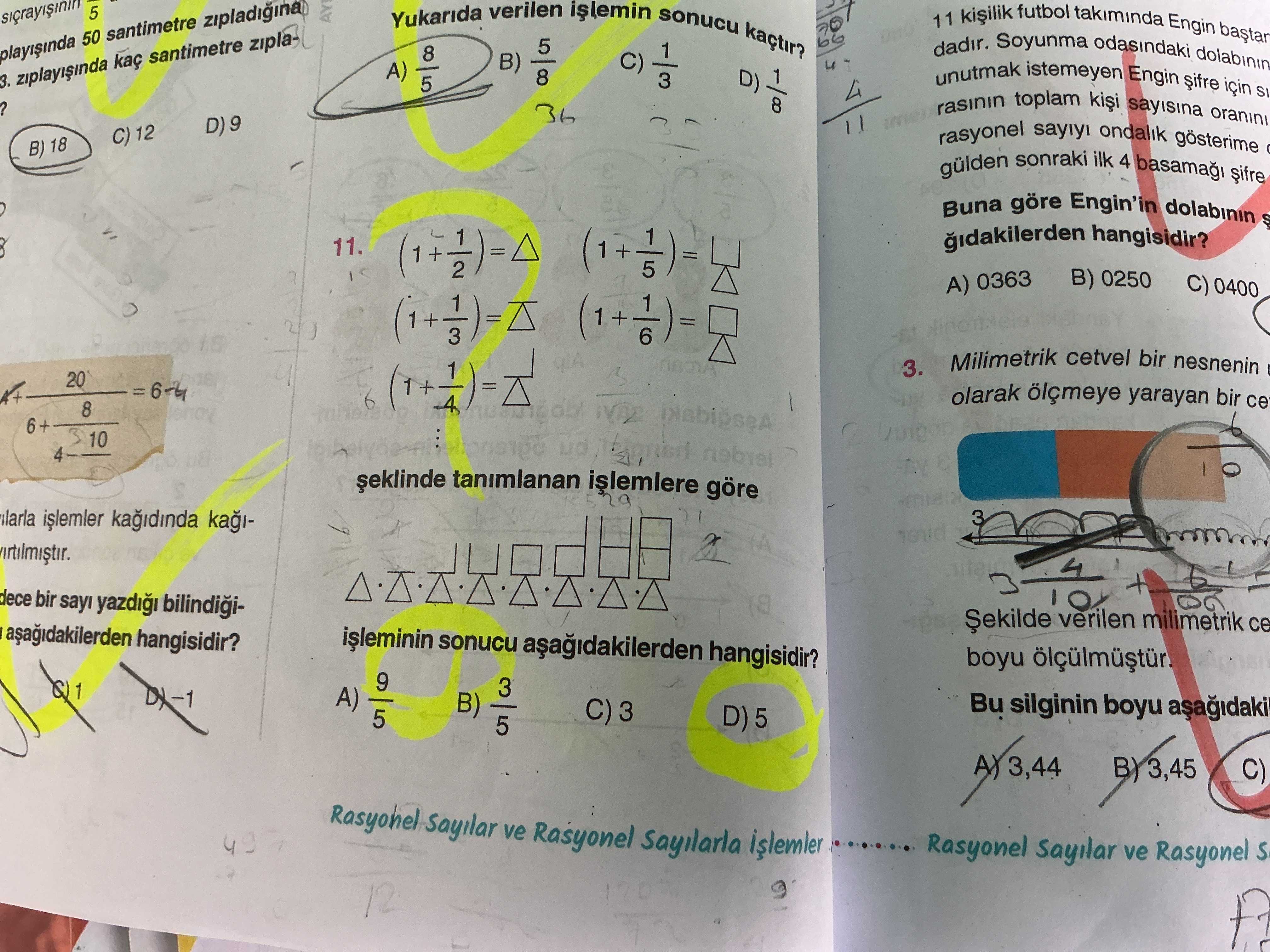 (1 + 1/2) = △ (1 + 1/5) = ⊡ △ (1 + 1/3) = △△ (1 + 1/6) = □ △ (1 + 1/4) = △ △ ⋮ şeklinde tanımlanan