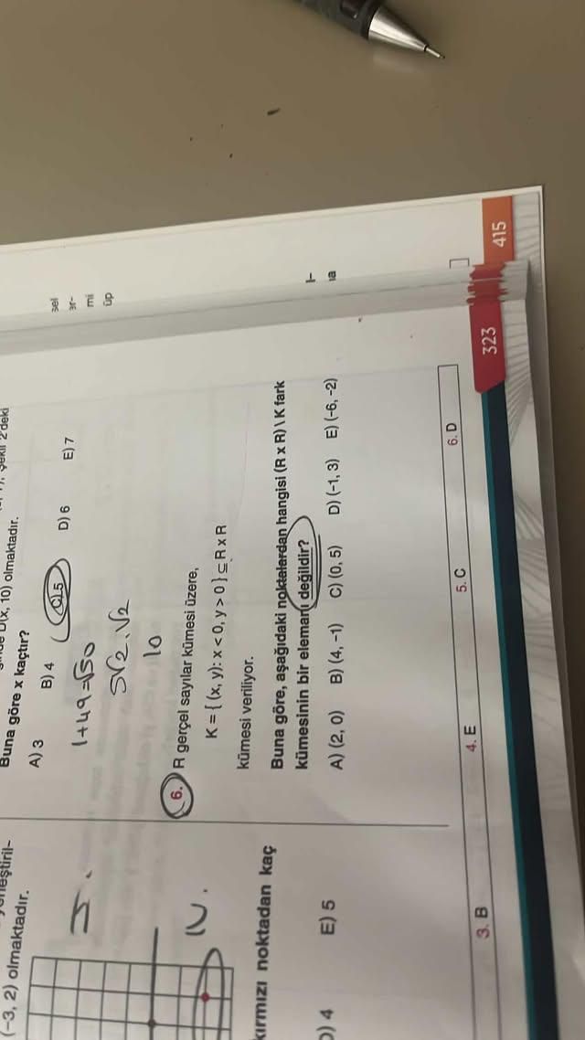 R gerçel sayılar kümesi üzere, K = {(x, y): x < 0, y > 0} ⊆ R x R kümesi veriliyor. Buna göre