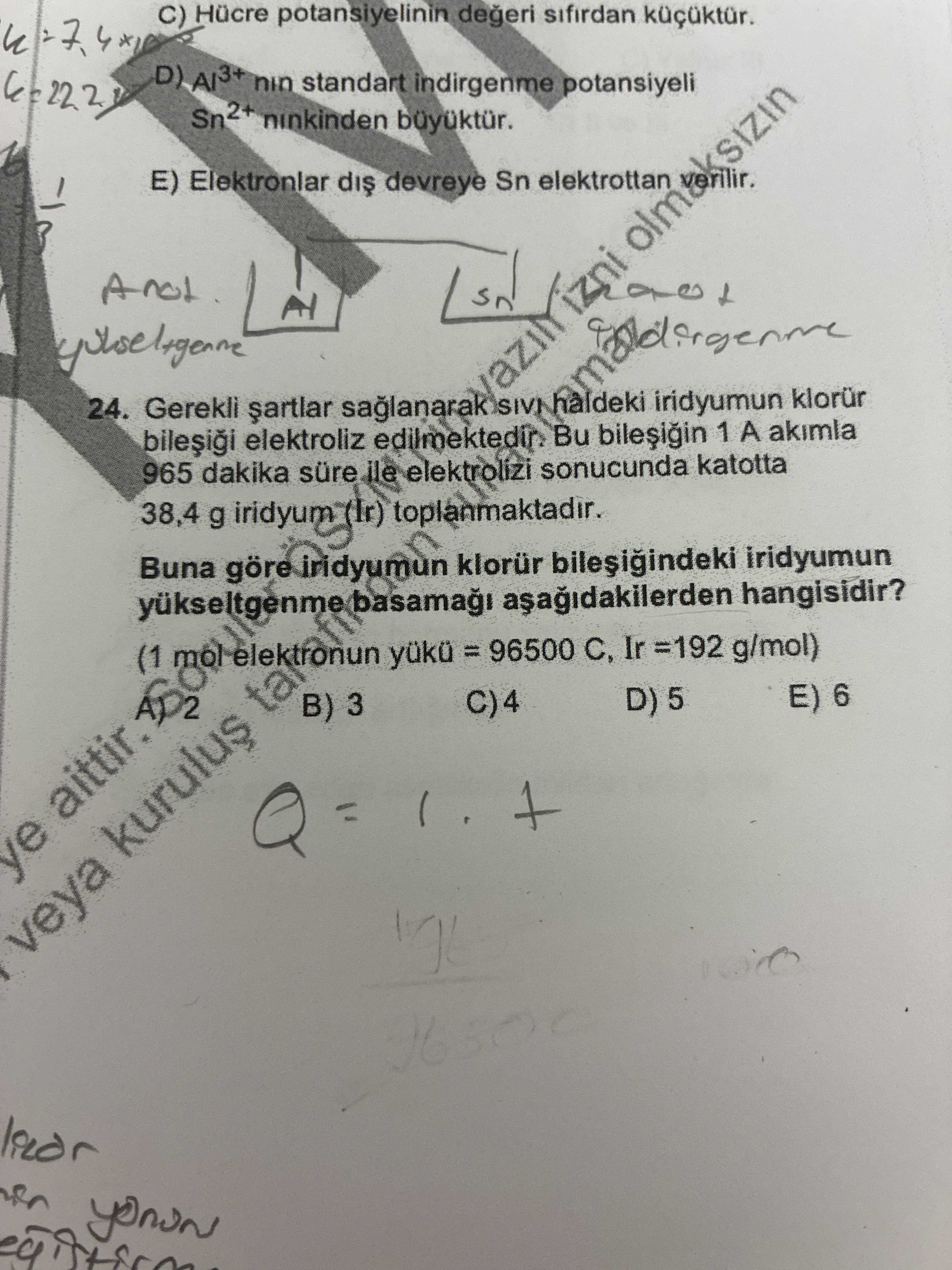 Gerekli şartlar sağlanarak sıvı haldeki iridyumun klorür bileşiği elektroliz edilmektedir. Bu