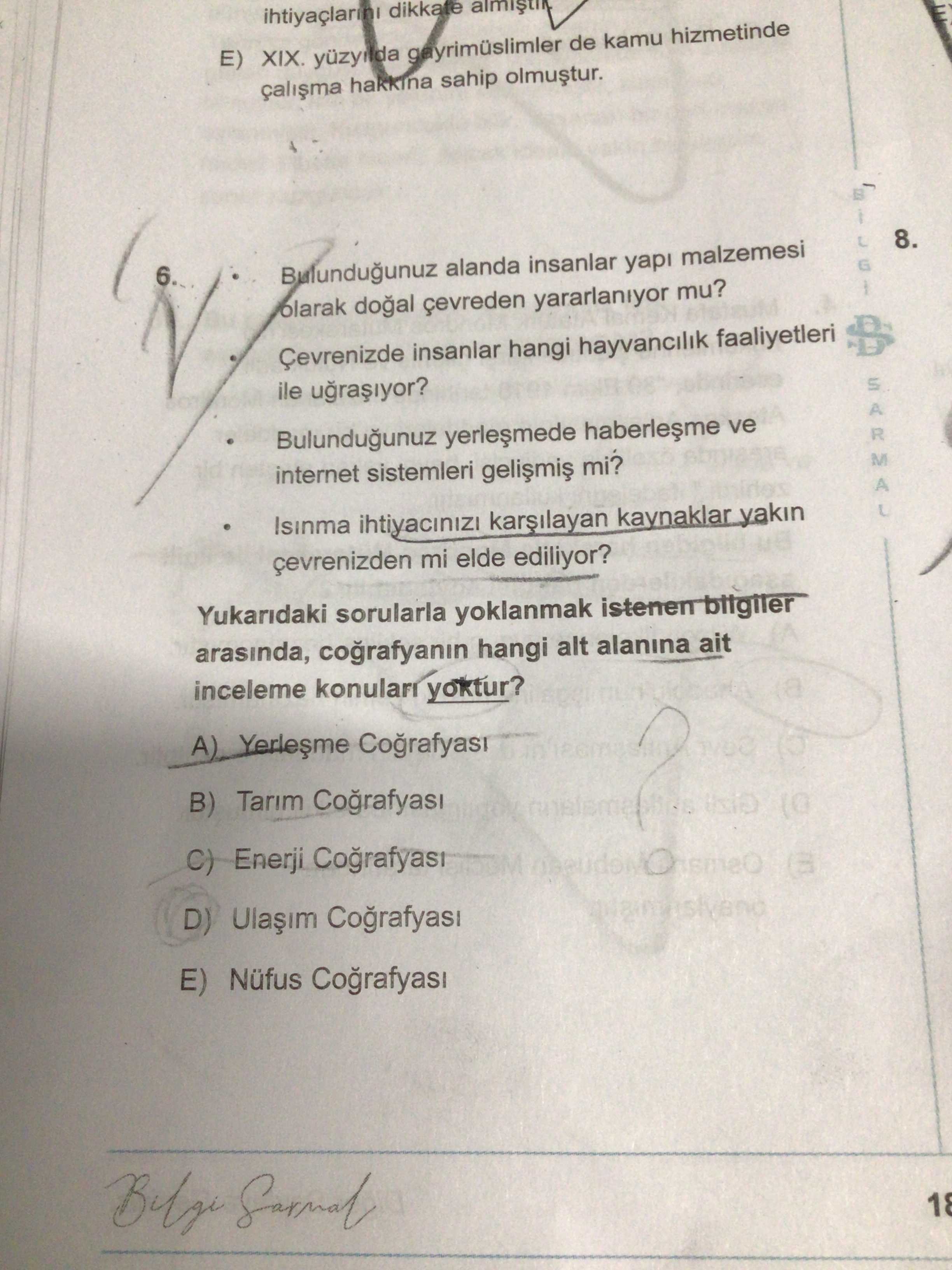 • Bulunduğunuz alanda insanlar yapı malzemesi olarak doğal çevreden yararlanıyor mu? • Çevrenizde