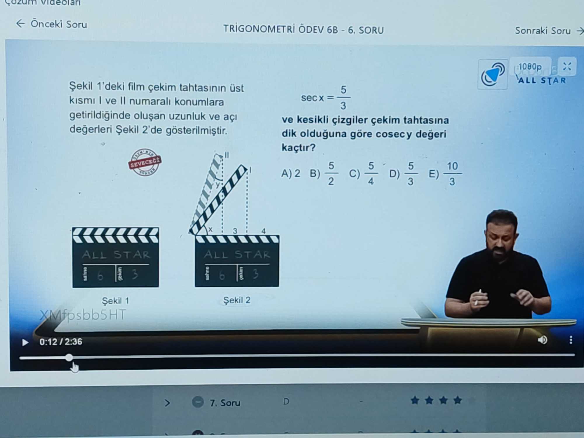 Şekil 1'deki film çekim tahtasının üst kısmı I ve II numaralı konumlara getirildiğinde oluşan