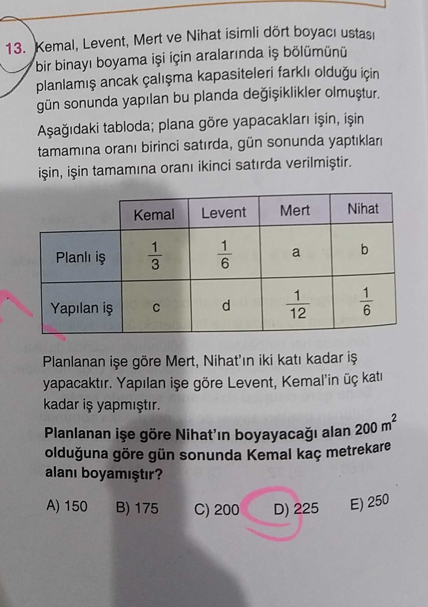 Kemal, Levent, Mert ve Nihat isimli dört boyacı ustası bir binayı boyama işi için aralarında iş