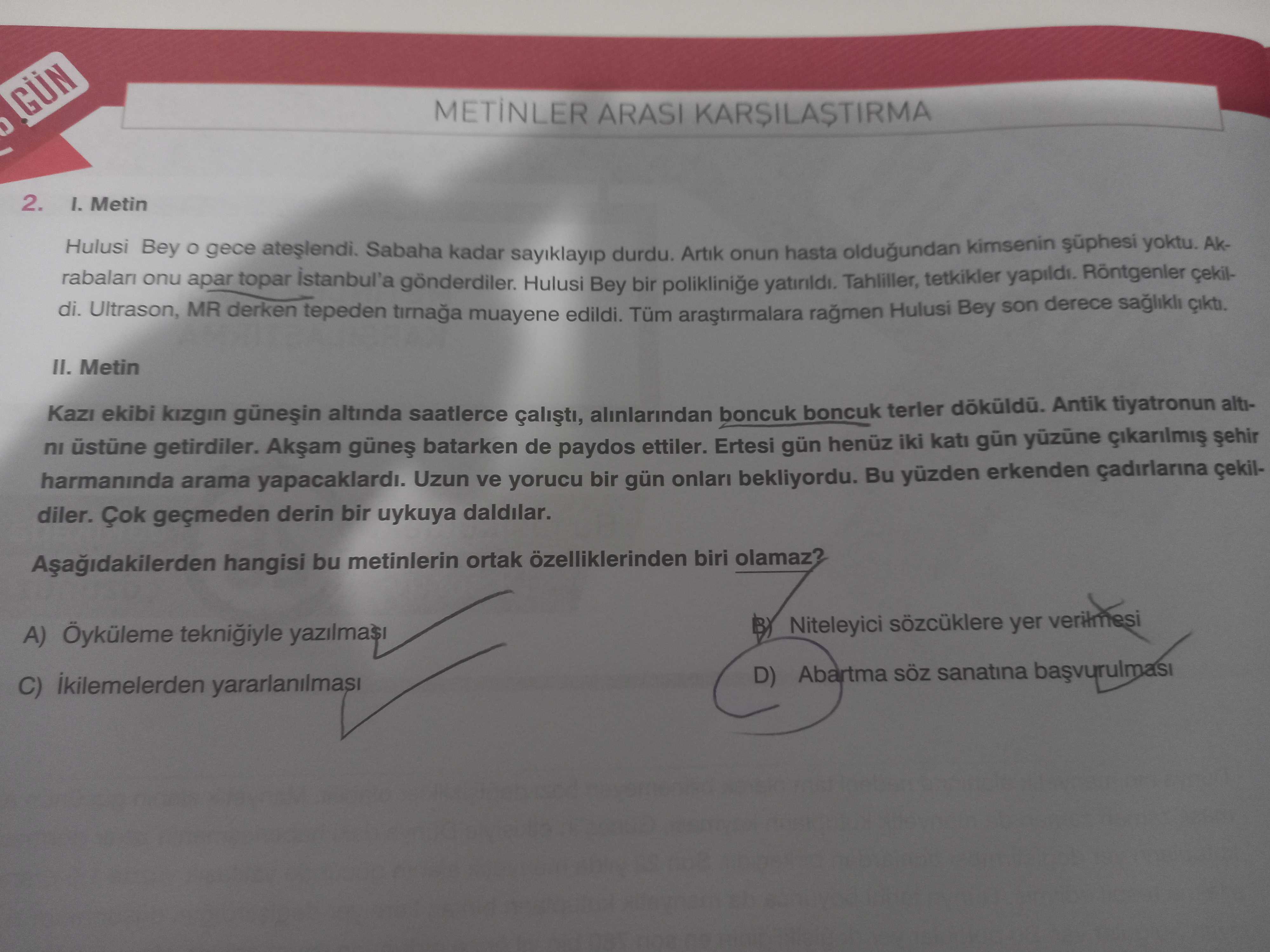 I. Metin Hulusi Bey o gece ateşlendi. Sabaha kadar sayıklayıp durdu. Artık onun hasta olduğundan