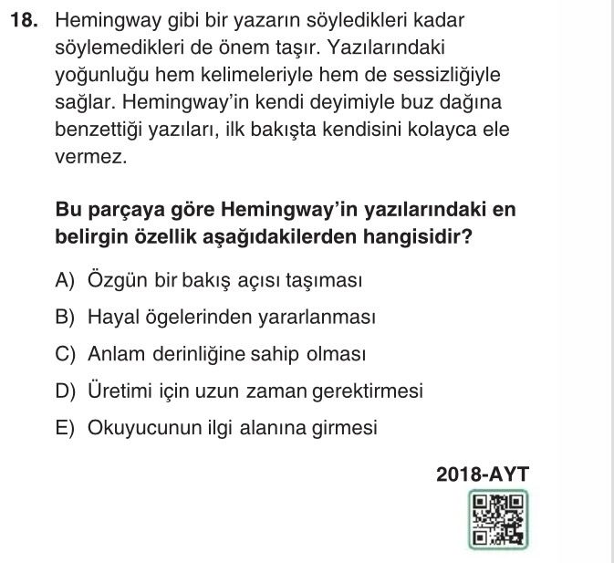 Hemingway gibi bir yazarın söyledikleri kadar söylemedikleri de önem taşır. Yazılarındaki yoğunluğu