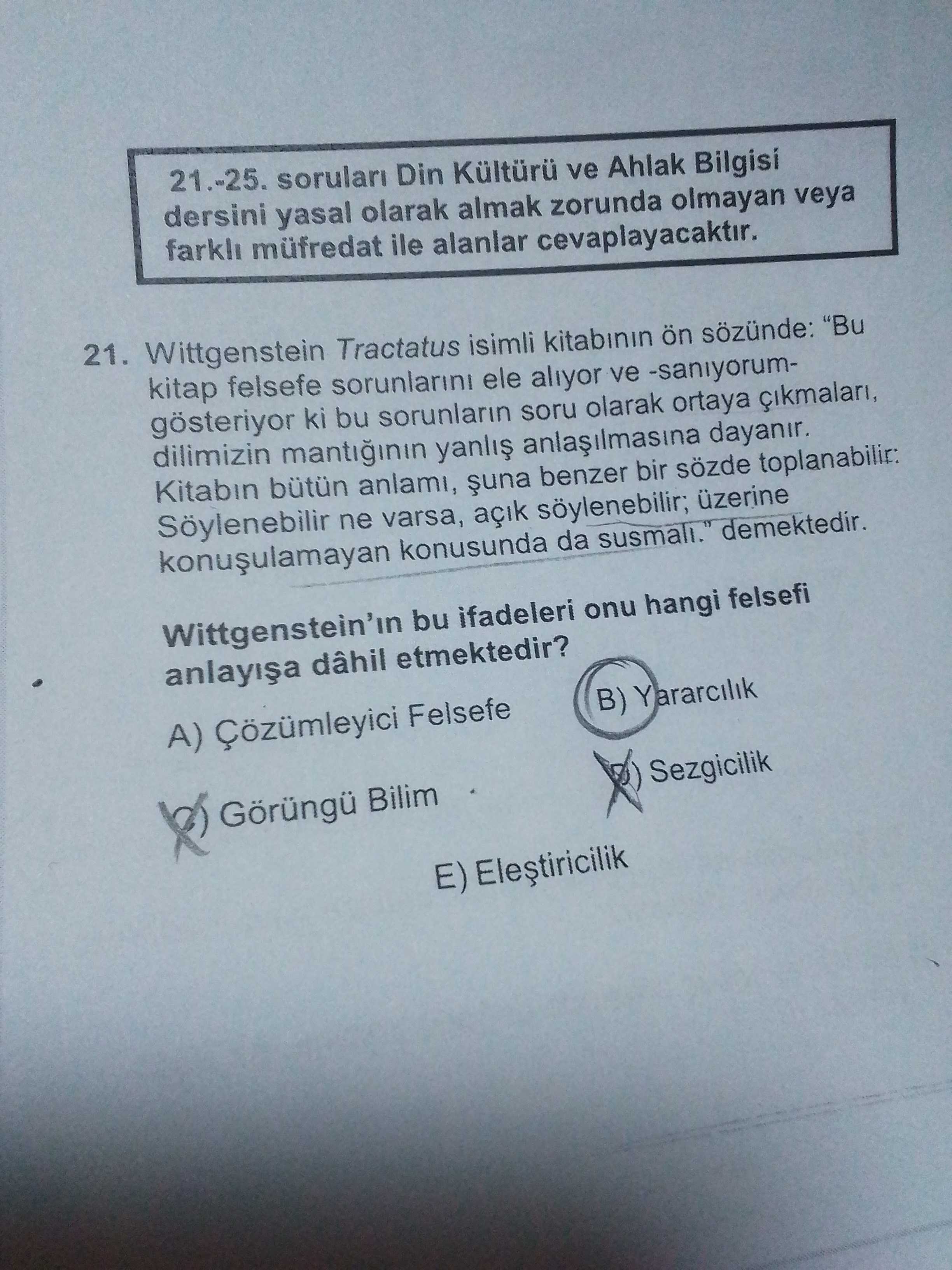 Wittgenstein Tractatus isimli kitabının ön sözünde: "Bu kitap felsefe sorunlarını ele alıyor ve