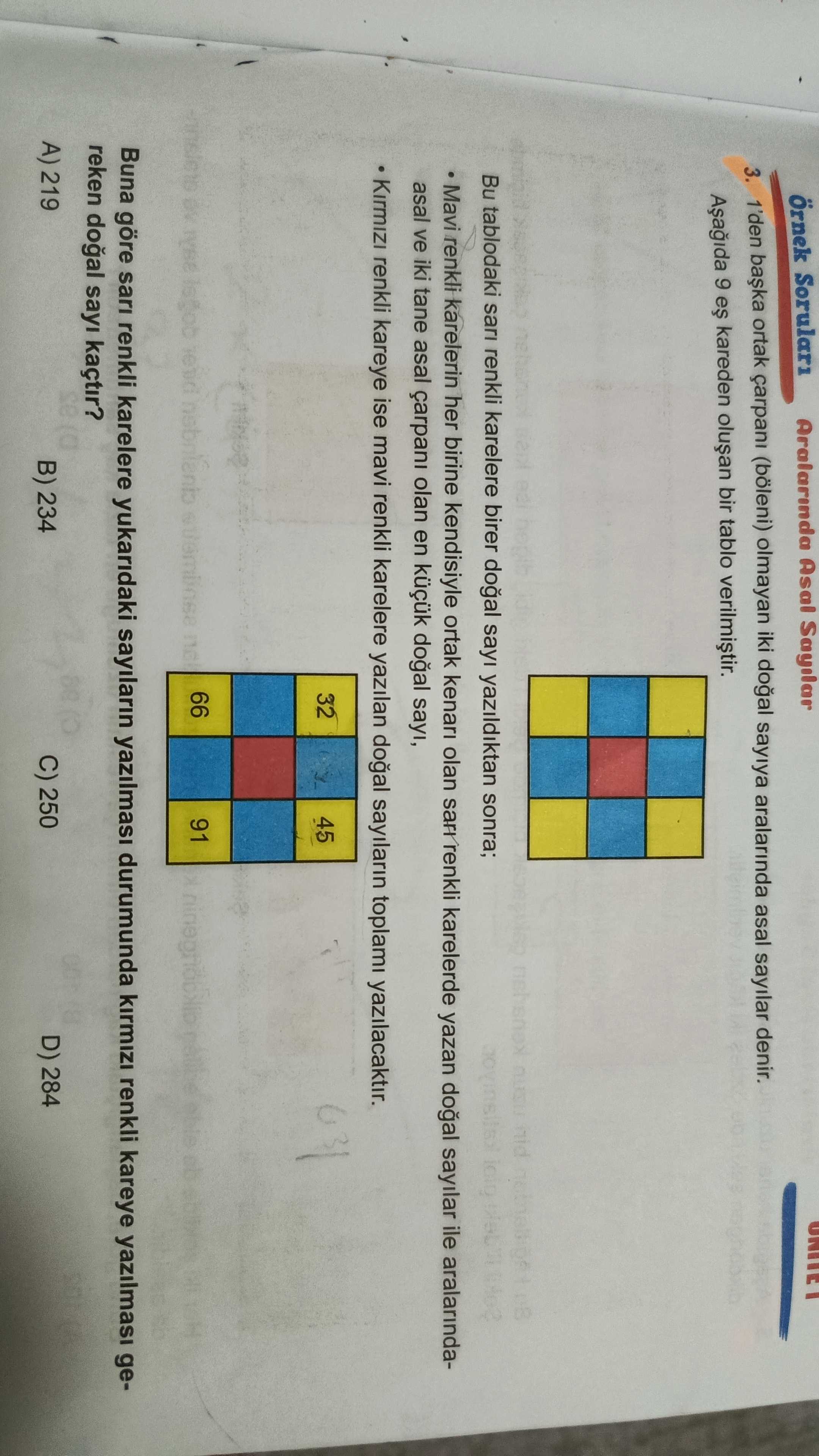 1'den başka ortak çarpanı (böleni) olmayan iki doğal sayıya aralarında asal sayılar denir. Aşağıda 9