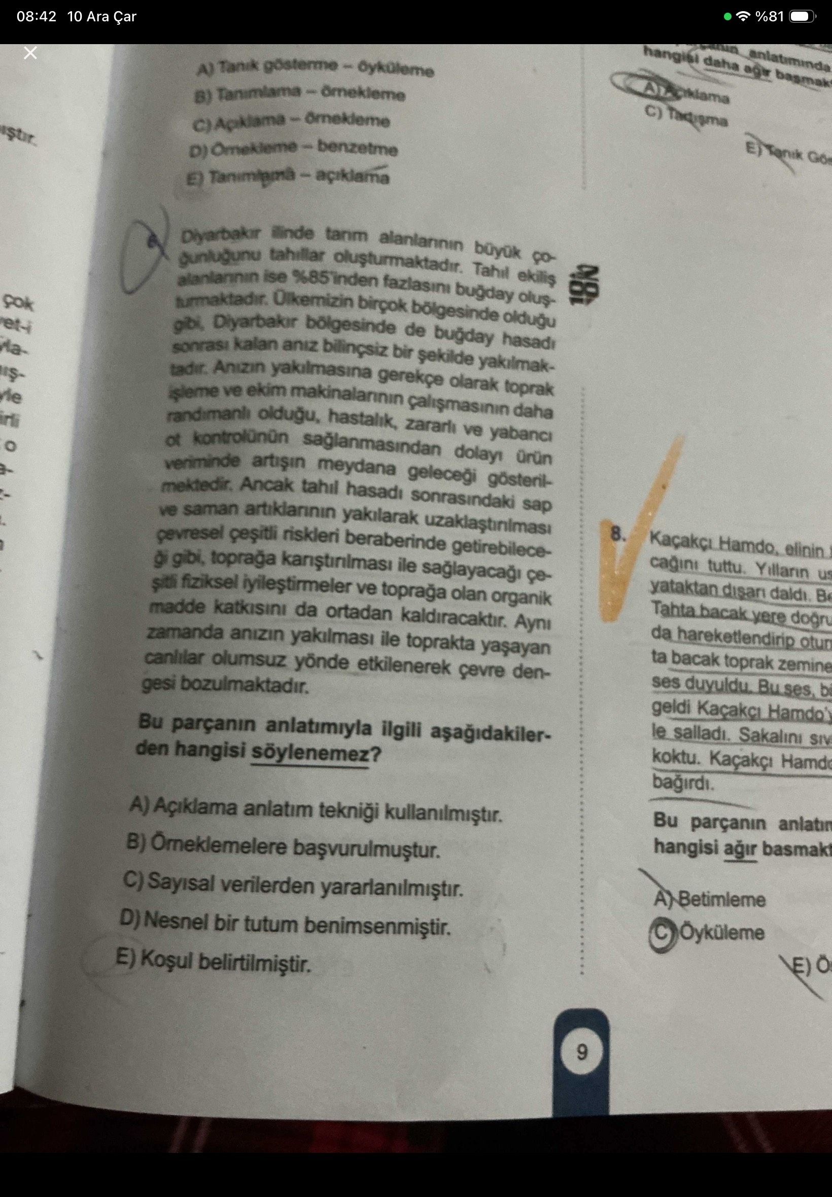 Diyarbakır'ünde tarım alanlarının büyük çoğunluğunu tahıllar oluşturmaktadır. Tahıl ekili alanların