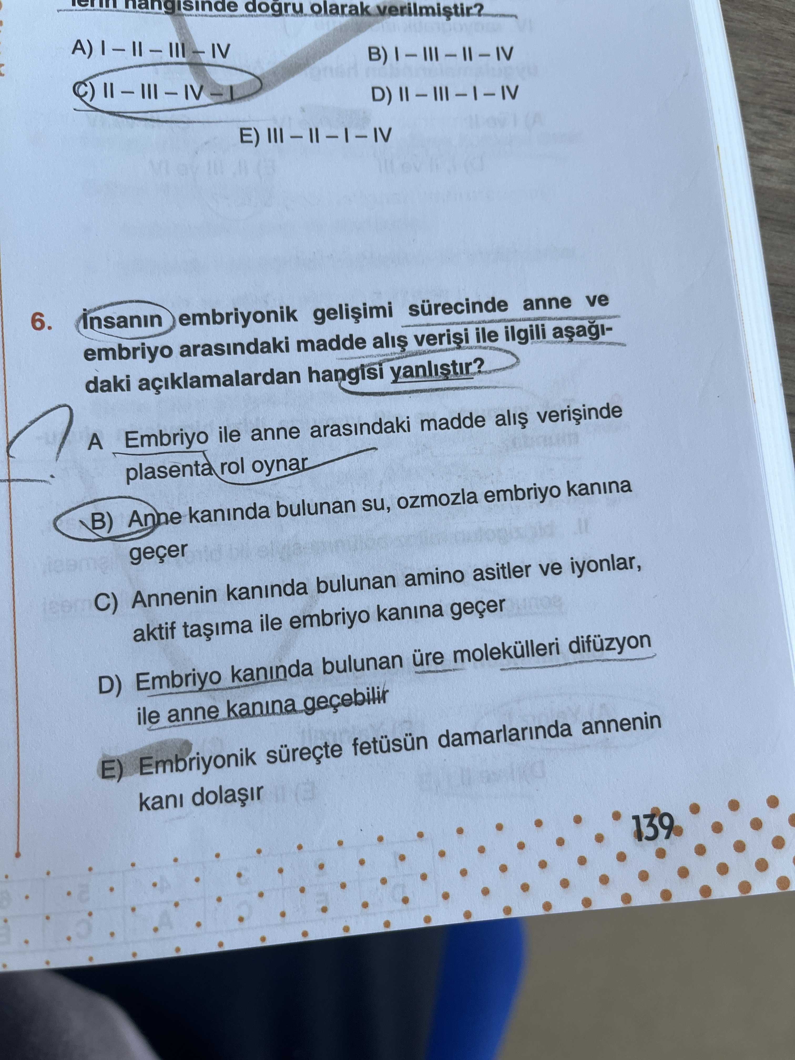 İnsanın embryonik gelişimi sürecinde anne ve embryo arasındaki madde alış verişi ile ilgili