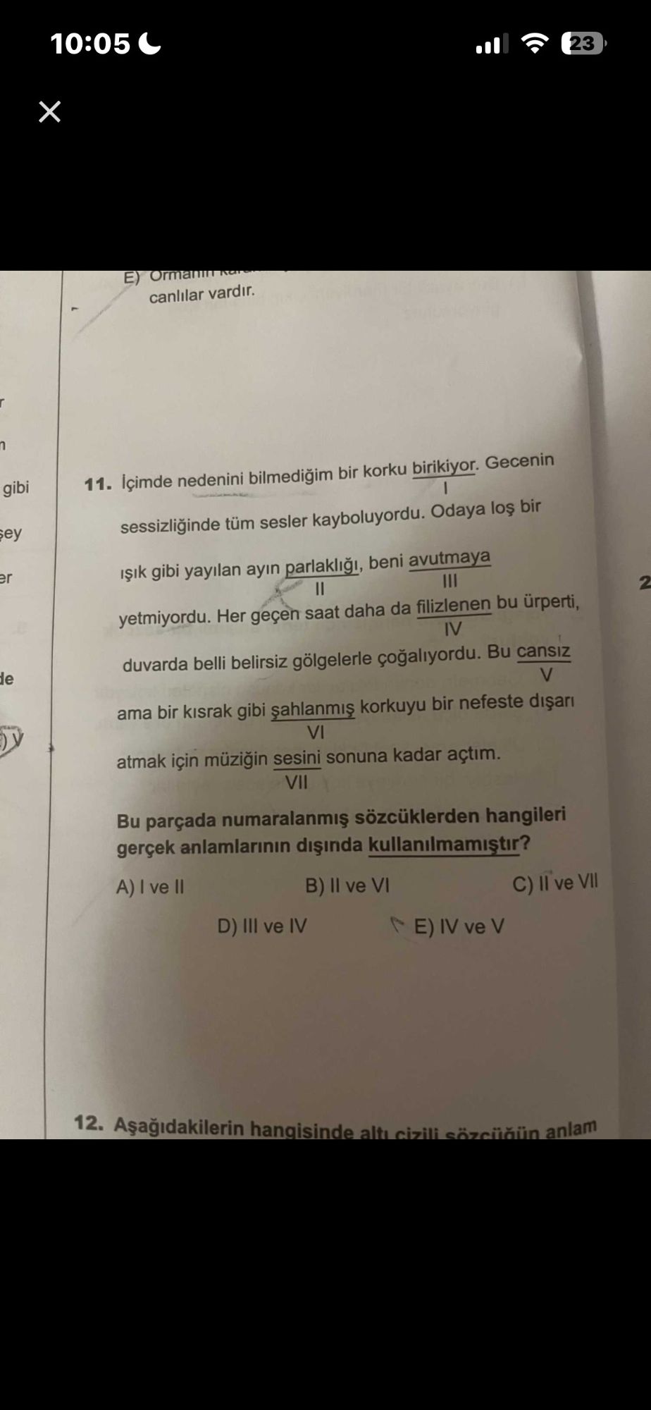 İçimde nedenini bilmediğim bir korku birikiyor. Gecenin I sessizliğinde tüm sesler kayboluyordu