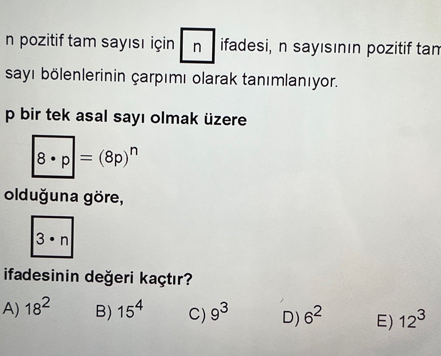 n pozitif tam sayısı için [n] ifadesi, n sayısının pozitif tam sayı bölenlerinin çarpımı olarak