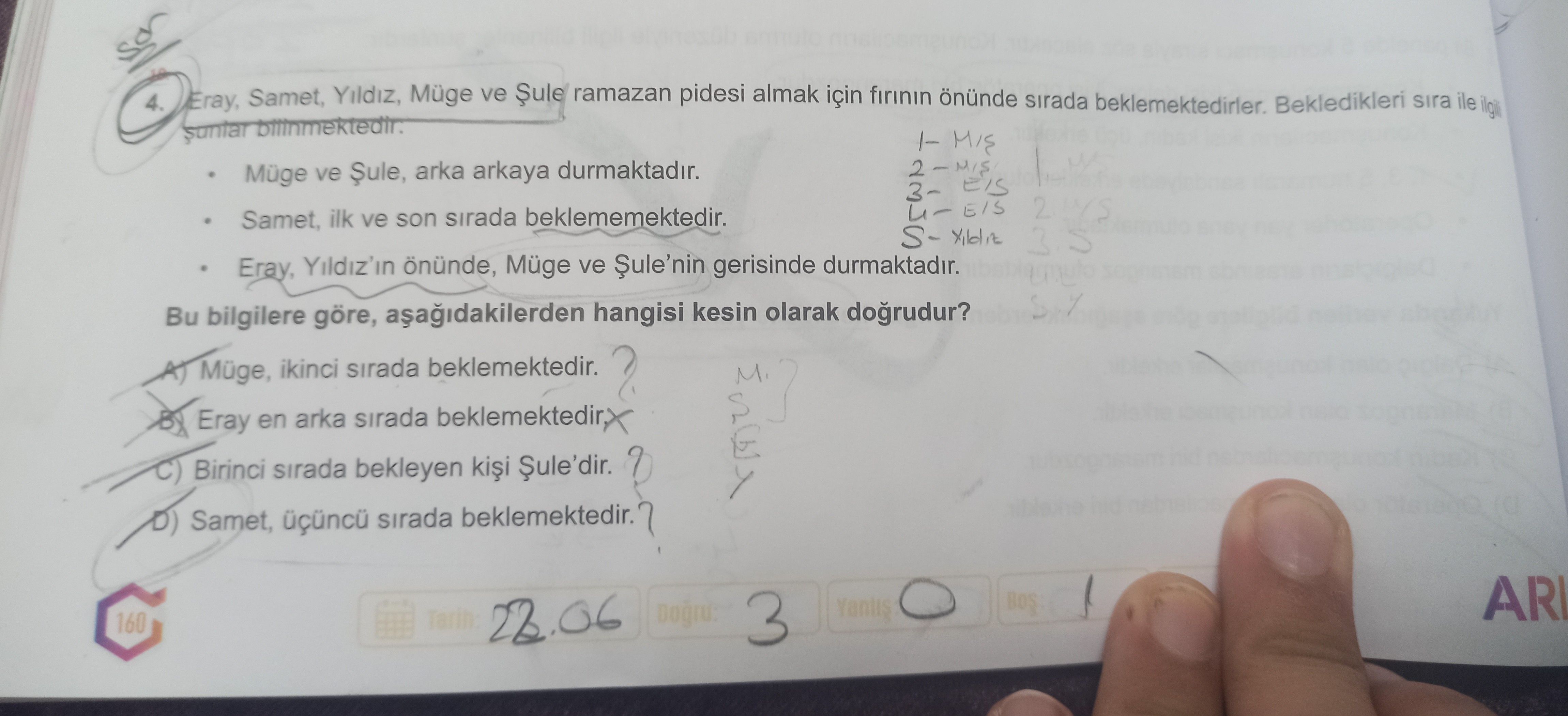 Eray, Samet, Yıldız, Müge ve Şule ramazan pidesi almak için fırının önünde sırada beklemektedirler