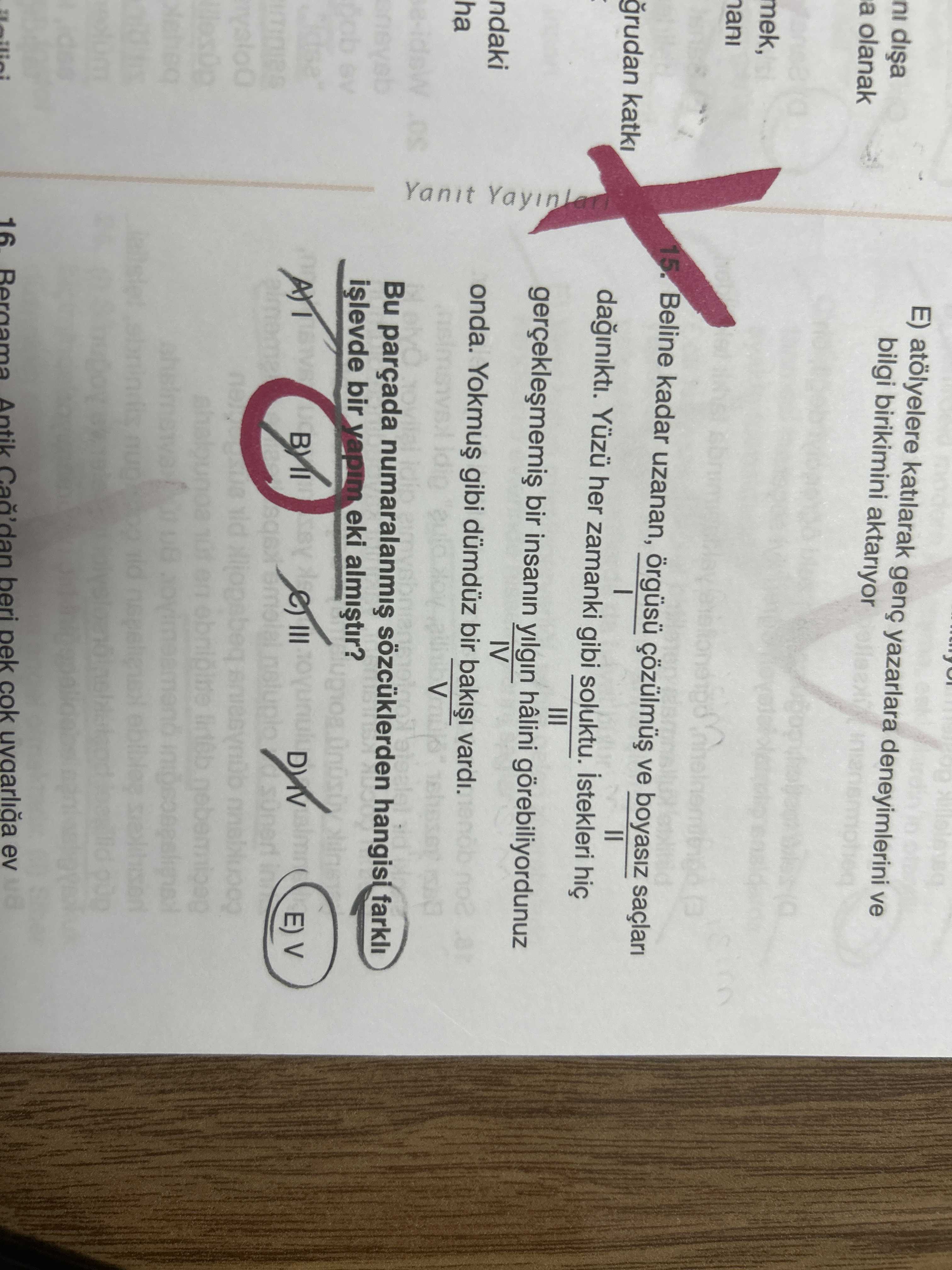 Beline kadar uzanan, örgüsü çözülmüş ve boyasız saçları I dağınıktı. Yüzü her zamanki gibi soluktu