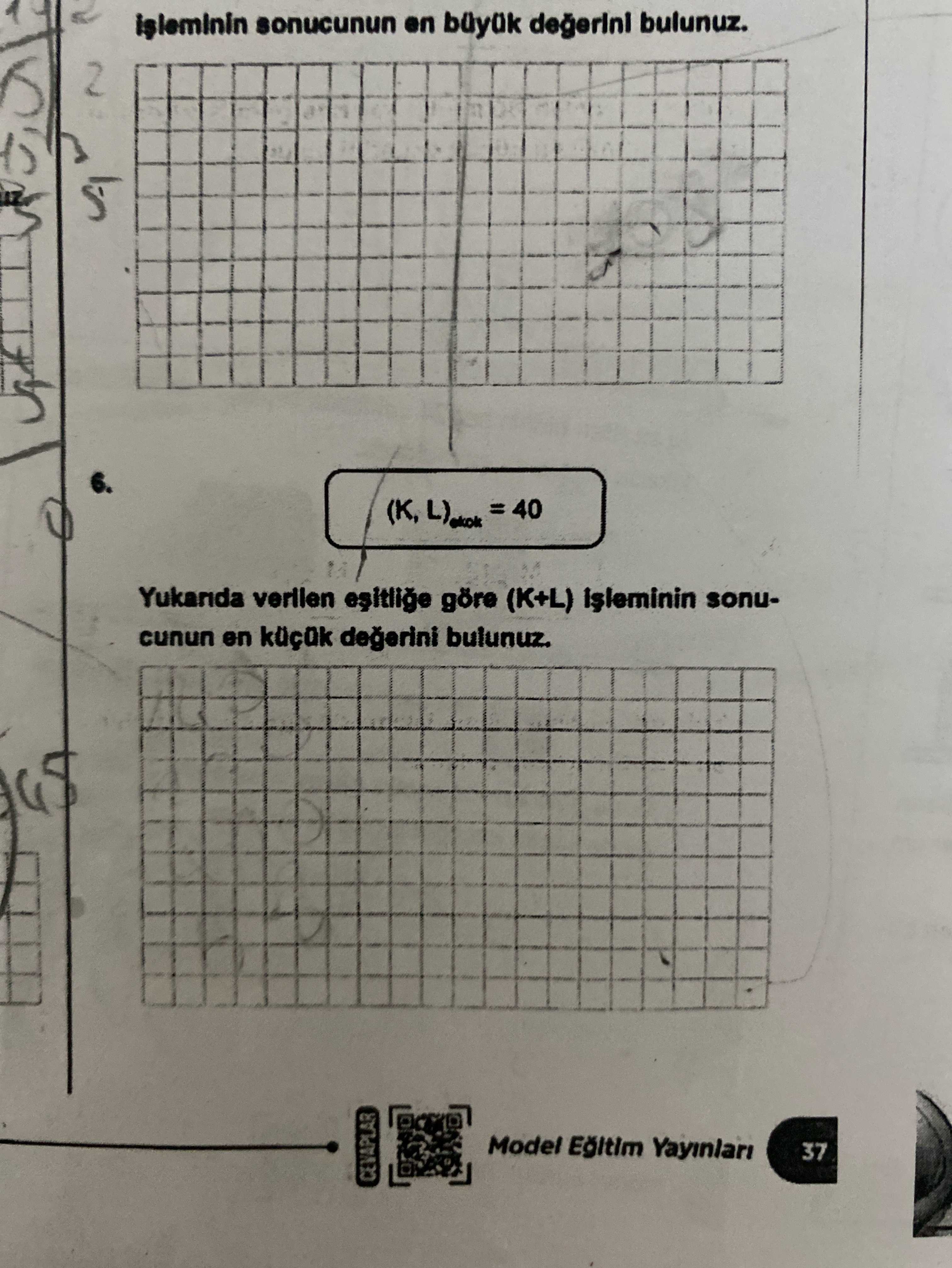 (K, L)_ekok = 40 Yukarıda verilen eşitliğe göre (K+L) işleminin sonucunun en küçük değerini bulunuz.