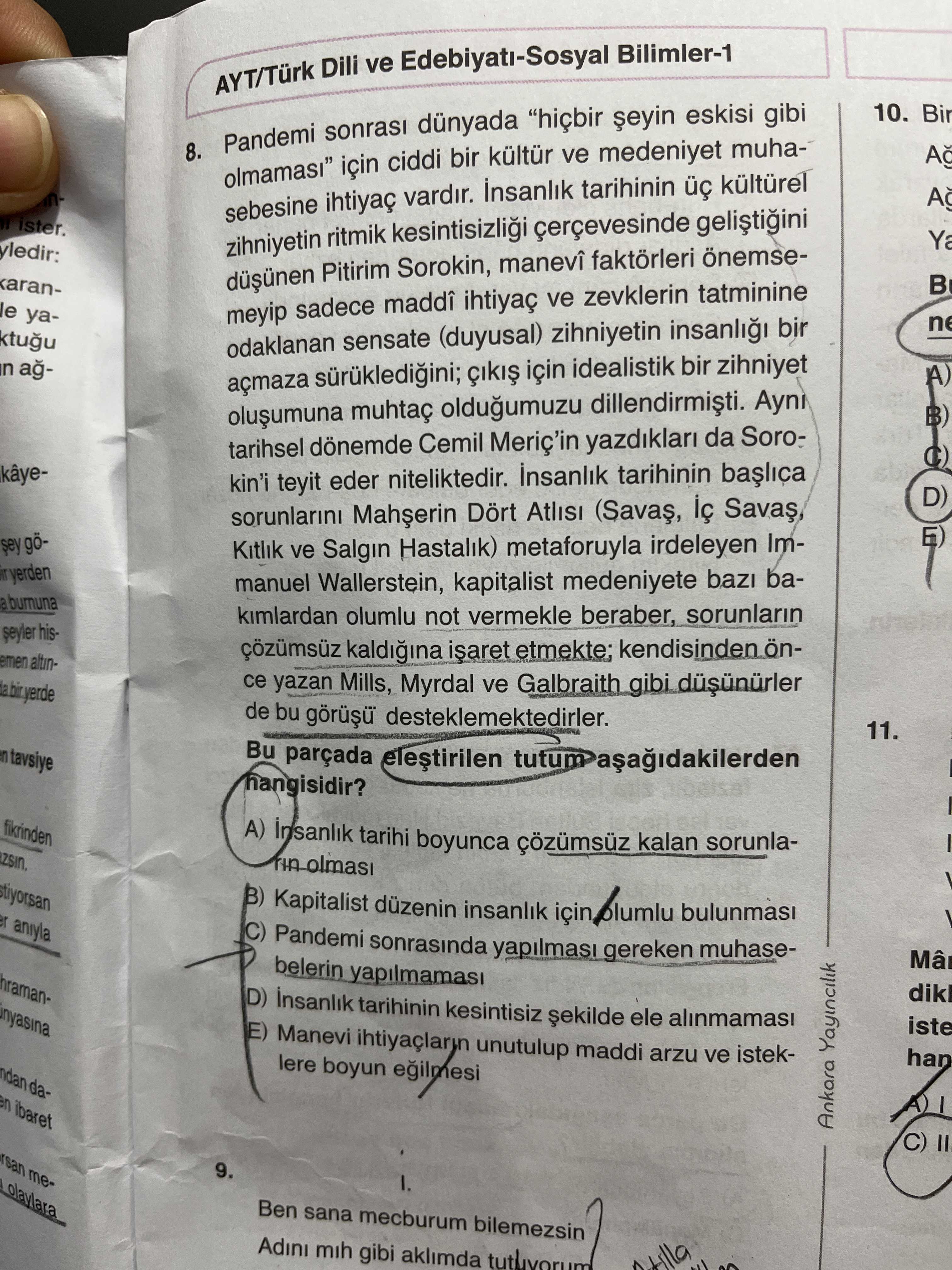 Pandemi sonrası dünyada "hiçbir şeyin eskisi gibi olmaması" için ciddi bir kültür ve medeniyet