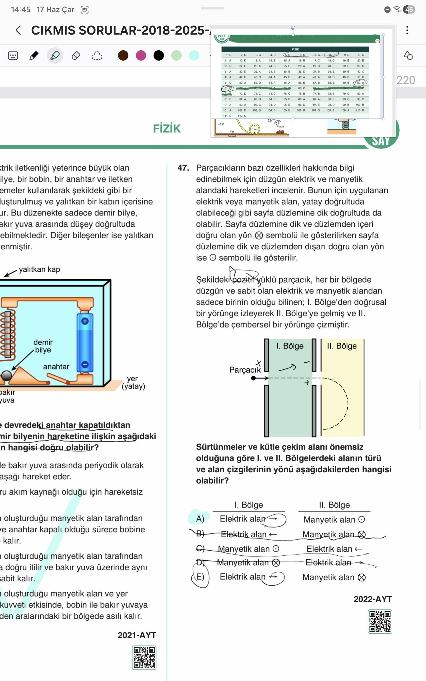 Parçacıkların bazı özellikleri hakkında bilgi edinebilmek için düzgün elektrik ve manyetik alandaki
