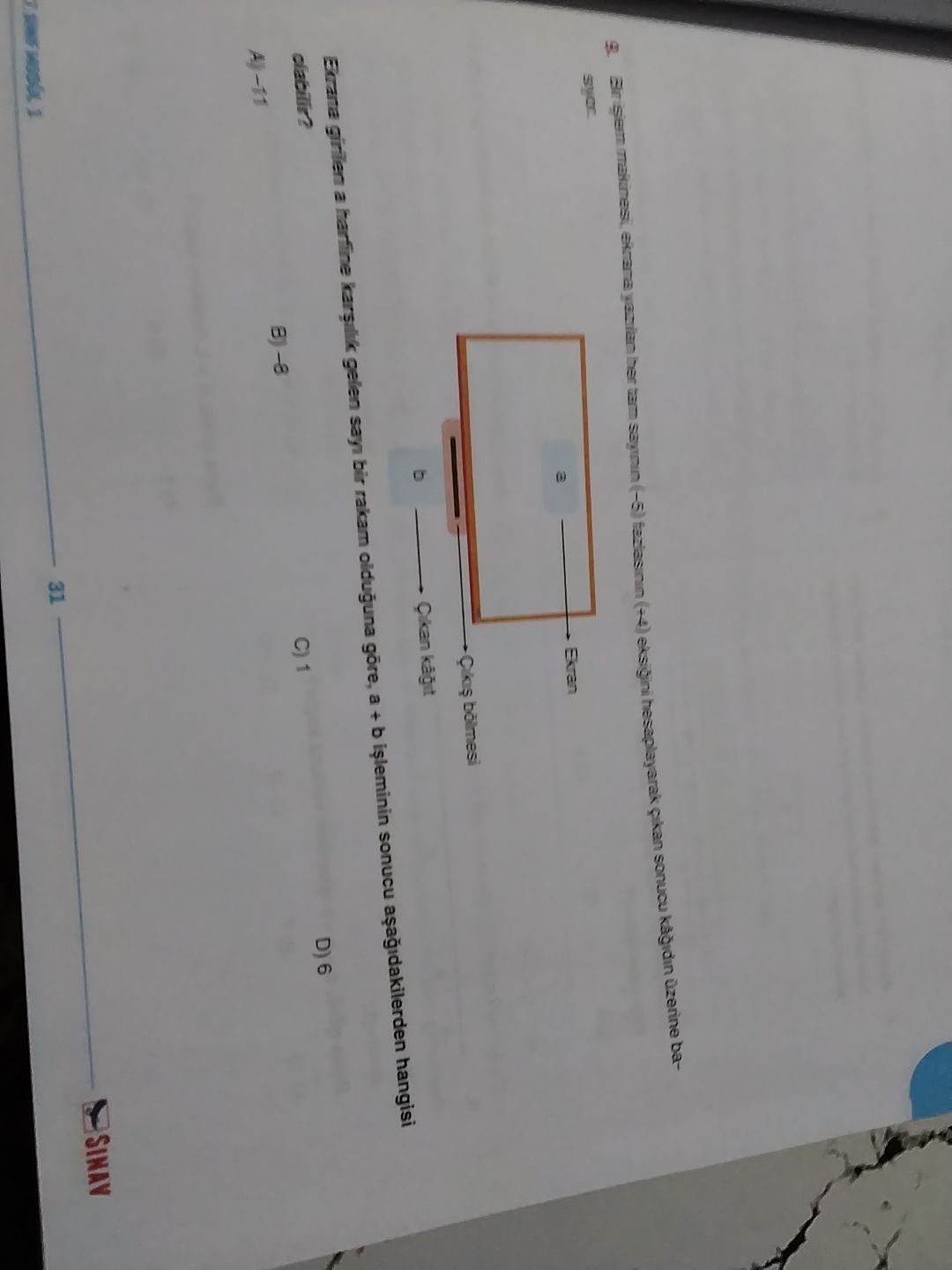 Basonucu eksigini hesaplayarak a Ekran a gelen bir rakam olduguna a + b sonucu hangisi D) 6 C) 1 - 1 SINAV 31 basonucu eksigini hesaplayarak a Ekran a gelen bir rakam olduguna a + b sonucu hangisi D) 6 C) 1 - 1 SINAV 31. ?? Model.Question.title