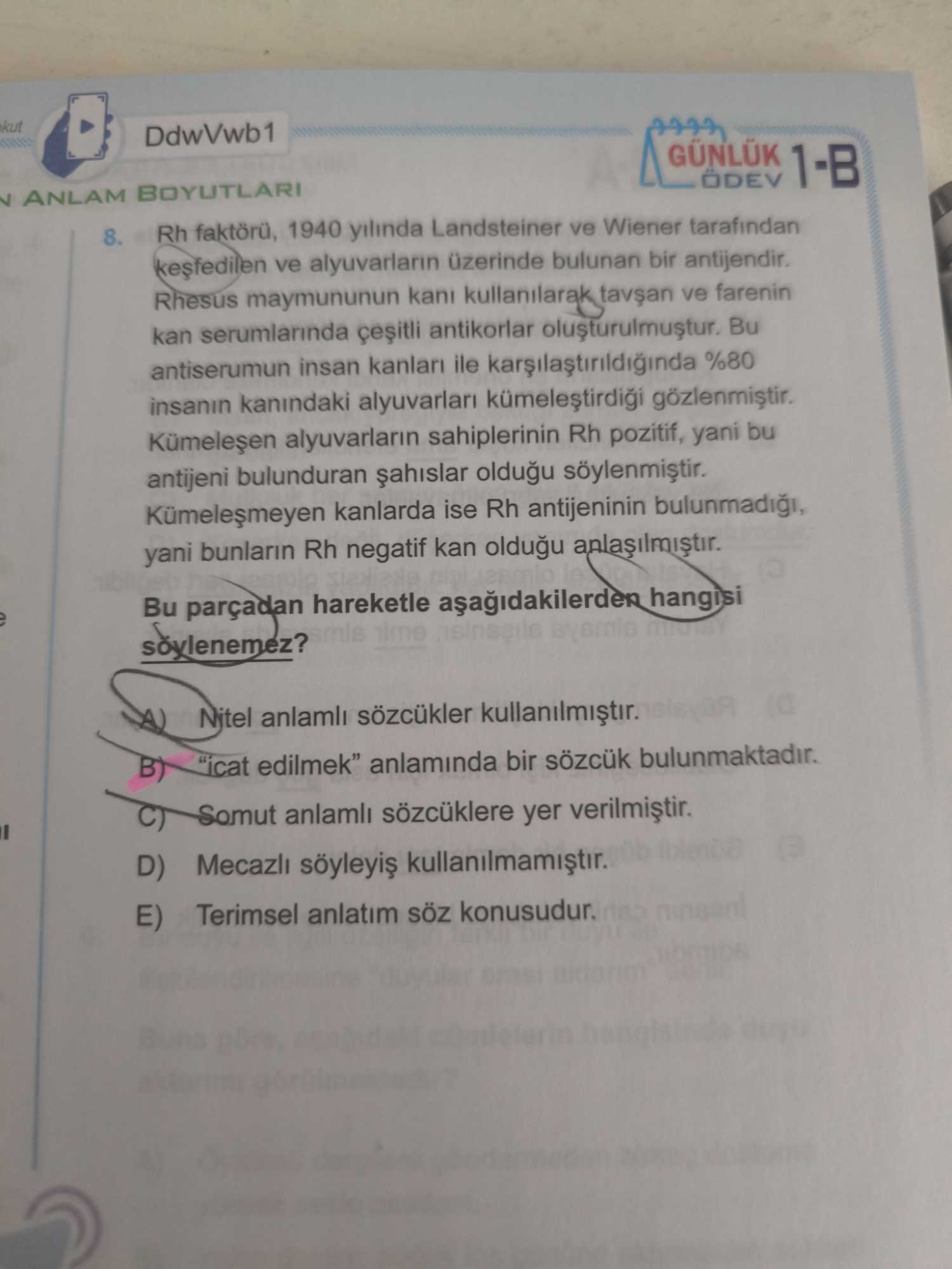 Rh faktörü, 1940 yılında Landsteiner ve Wiener tarafından keşfedilen ve alyuvarların üzerinde