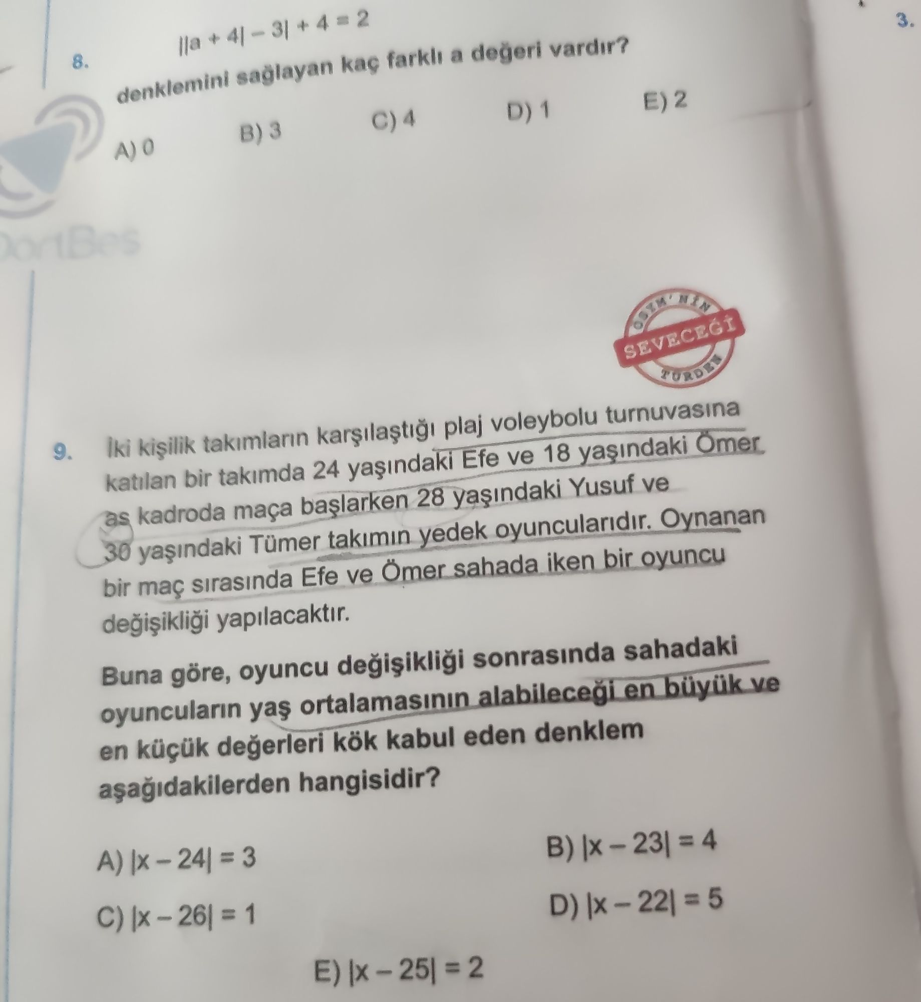 İki kişilik takımların karşılaştığı plaj voleybolu turnuvasına katılan bir takımda 24 yaşındaki Efe
