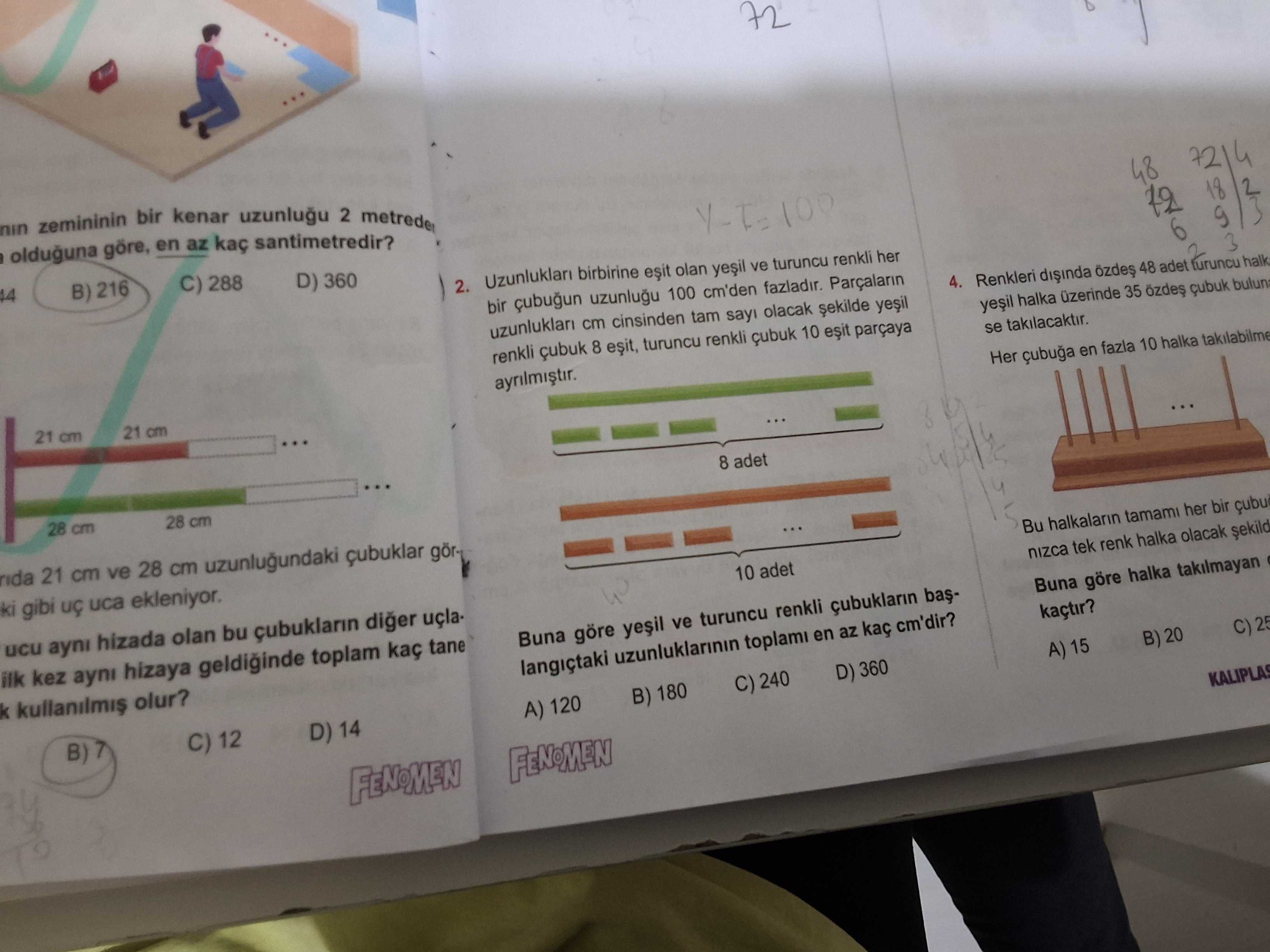 Nin zemininin bir kenar 2 72 4 olduguna göre, en az santimetredir. 48 B) 216 C) 288 18 D) 360 6 Uzunluklari birbirine olan ve renkli her 2. bir uzunlugu 100 cm'den fazladir. 4. Renkleri 48 adet halk cm cinsinden tam sayi olacak halka üzerinde 35 renkli çubuk 8 renkli 10 parçaya se takilacaktir. Her en fazla 10 halka takilabilme 21 cm 21. 8 adet 28 cm 28 cm 21 cm ve 28 cm uzunlugundaki çubuklar görBu halkalarin tamami her bir çubu ki gibi uca ekleniyor. 10 adet nizca tek renk halka olacak ucu ayni hizada olan bu nin zemininin bir kenar 2 72 4 olduguna göre, en az santimetredir. 10 adet nizca tek renk halka olacak ucu ayni hizada olan bu. ?? Model.Question.title