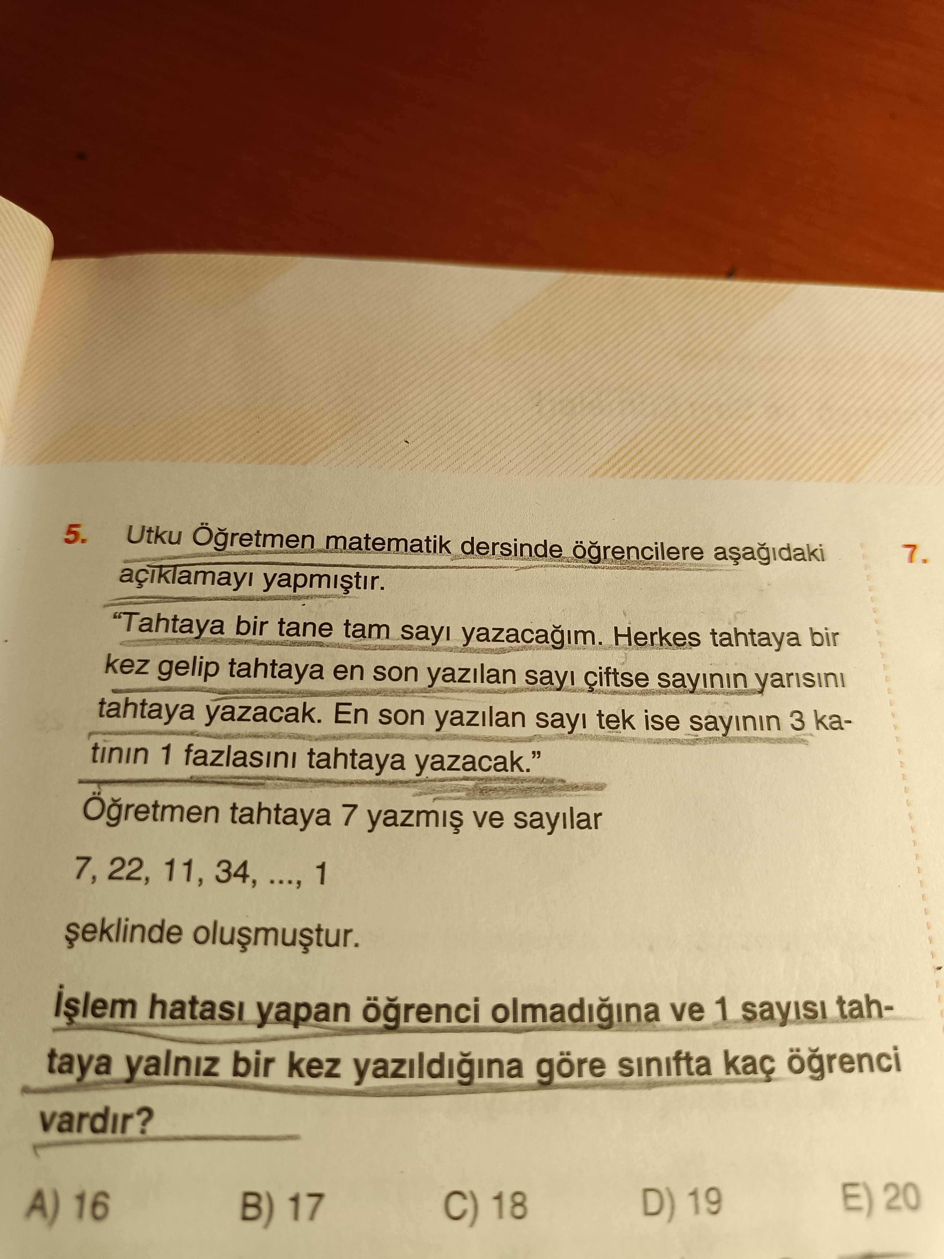 5. Utku matematik dersinde 7. yapmistir. \ , , , tahtaya 7 ve sayilar 7, 22, 11, 34, 1 yapan ve 1 tahtaya yalniz bir kez göre sinifta vardir. E) 20 D) 19 C) 18 A) 16 B) 17 5. \ , , , , , , , , , , , , , , , , , , , , , , , , , , , , , , , , tahtaya 7 ve sayilar 7, 22, 11, 34, 1 yapan ve 1 tahtaya yalniz bir kez göre sinifta vardir. E) 20 D) 19 C) 18 A) 16 B) 17. ?? Model.Question.title