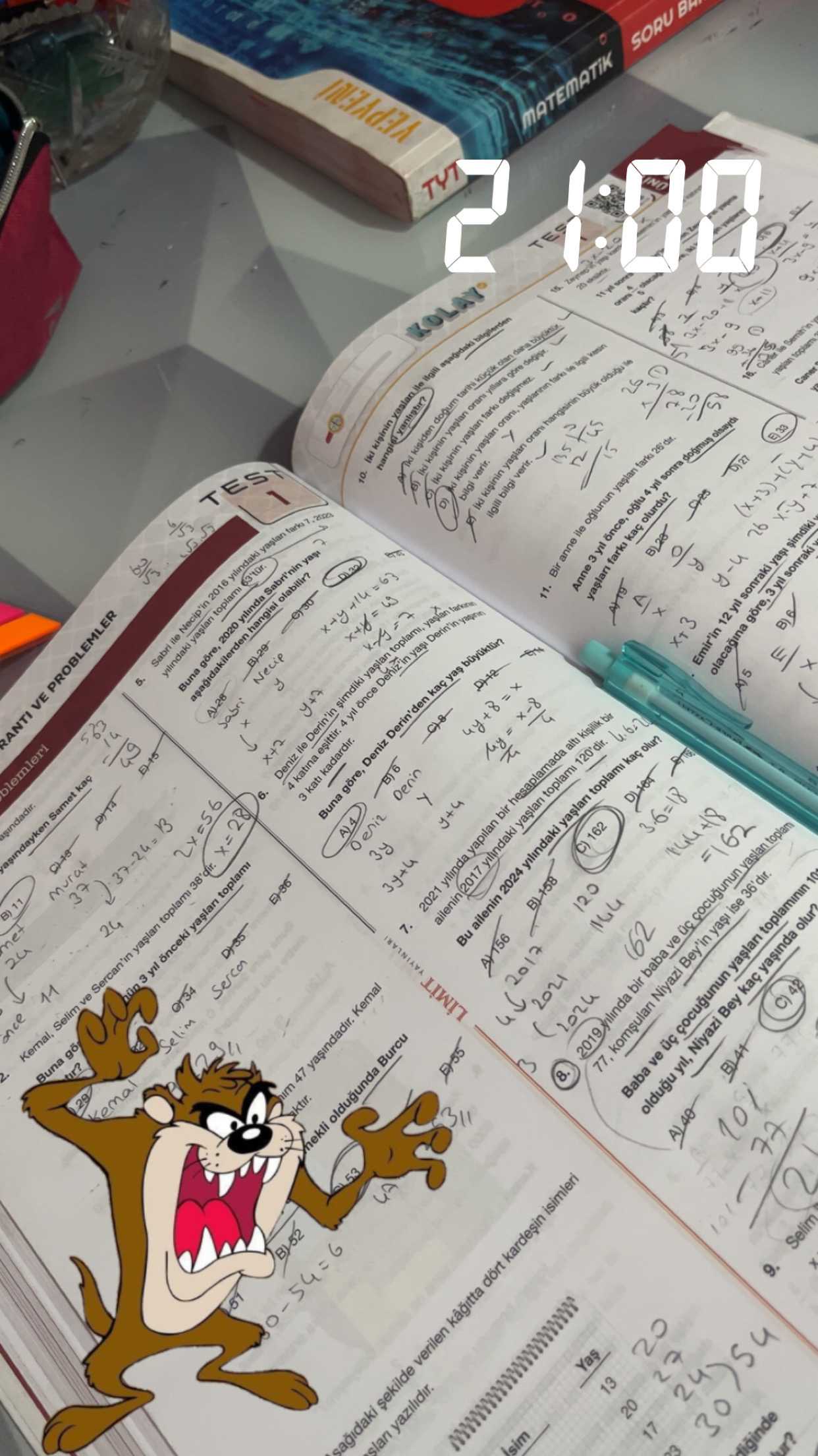 Mleri VE PROBLEMLER 315 Samet TEST 14 Sabri ile Necip'in yilindaki 2016 yaslan toplami Buna 37 2020 TYT 2 TES 1:00 B yilinda hangisi 24 olabilir. kiginin Necip 10. 2x=56 toplami SORU =63 bilgilerden onceki tarihi toplami kiginin orani Deniz olan ile Derin'in katina 3 kadardir. simdiki =7 yaslan bilgi orani, yaslan Buna bilgi verir. orani Derin'in Deniz hangisinin Derin'den eriz 6 135 yas 3y anne 11. ile yaslan Anne once, olurdu. 8 2021 yilinda sonra yapilan e dogmus bir 2017 hesaplamada yilindaki olsaydi Bu ailenin toplami 2024 120'dir. yilindaki y Caner toplami 162 26 olur. 120 Emir'in 12 sonraki mleri VE PROBLEMLER 315 Samet TEST 14 Sabri ile Necip'in yilindaki 2016 yaslan toplami Buna 37 2020 TYT 2 TES 1:00 B yilinda hangisi 24 olabilir. 120 Emir'in 12 sonraki. ?? Model.Question.title