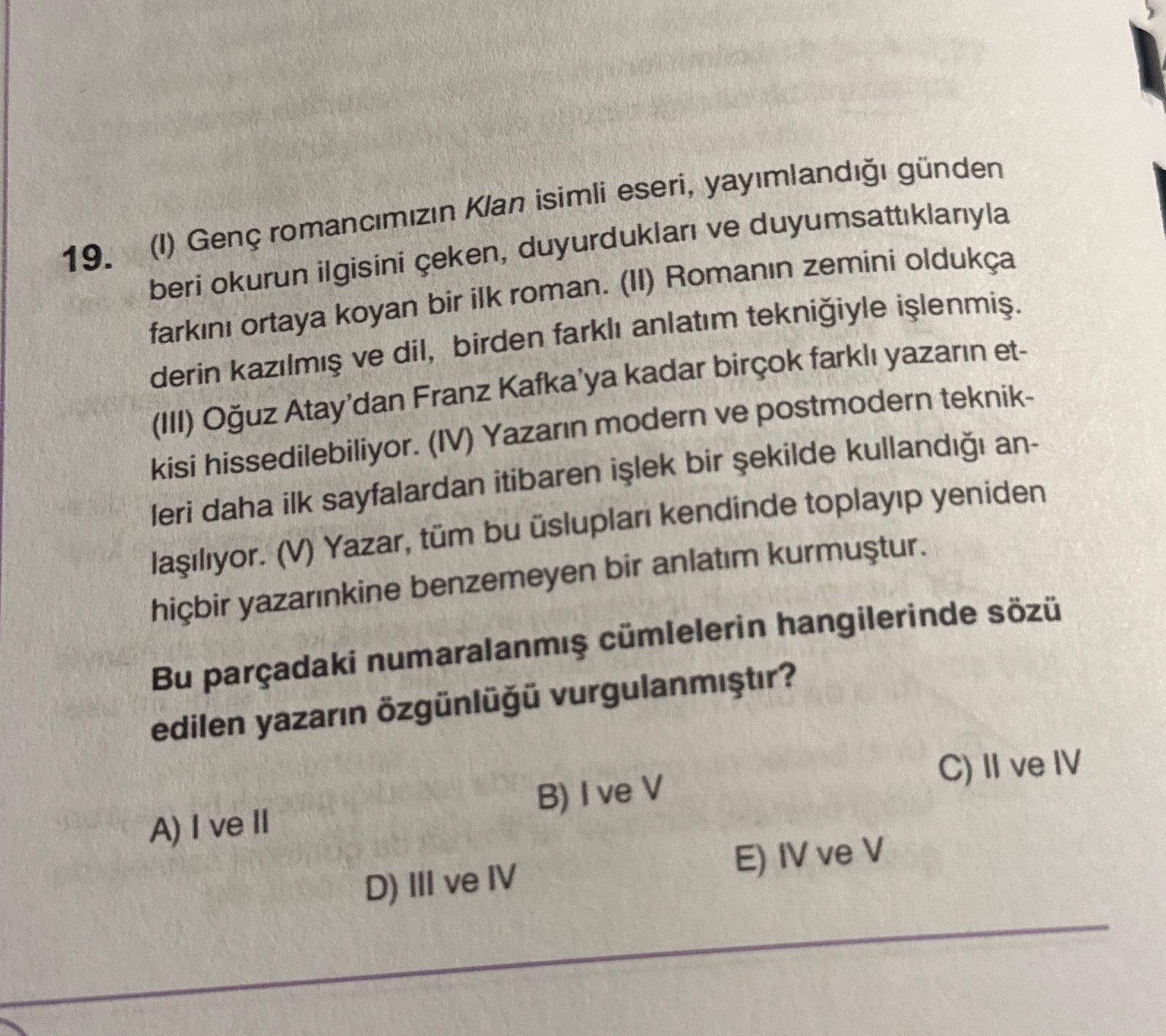 (I) Genç romancımızın Klan isimli eseri, yayımlandığı günden beri okurun ilgisini çeken