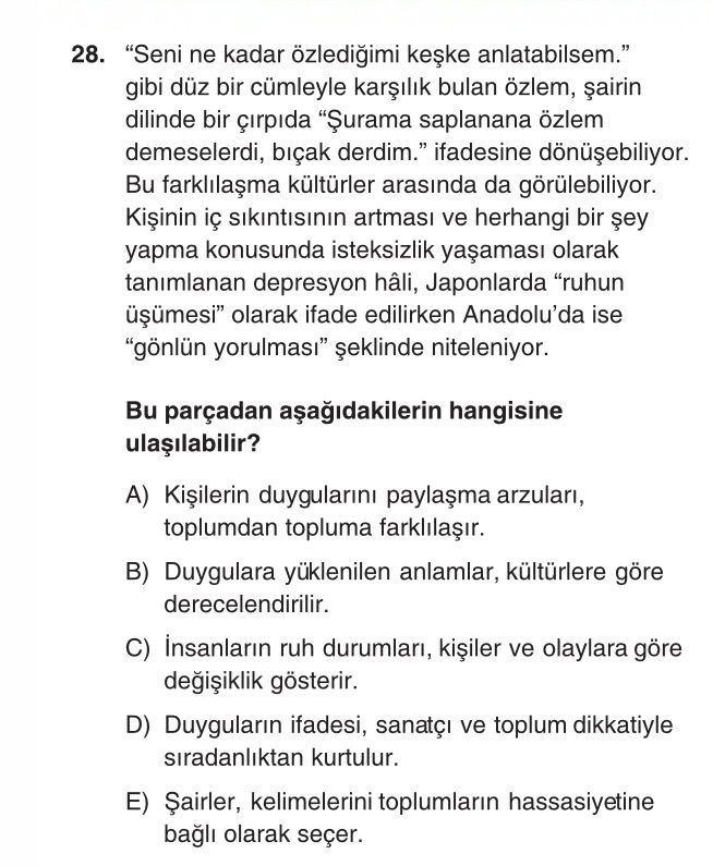"Seni ne kadar özlediğimi keşke anlatabilsem." gibi düz bir cümleyle karşılık bulan özlem, şairin