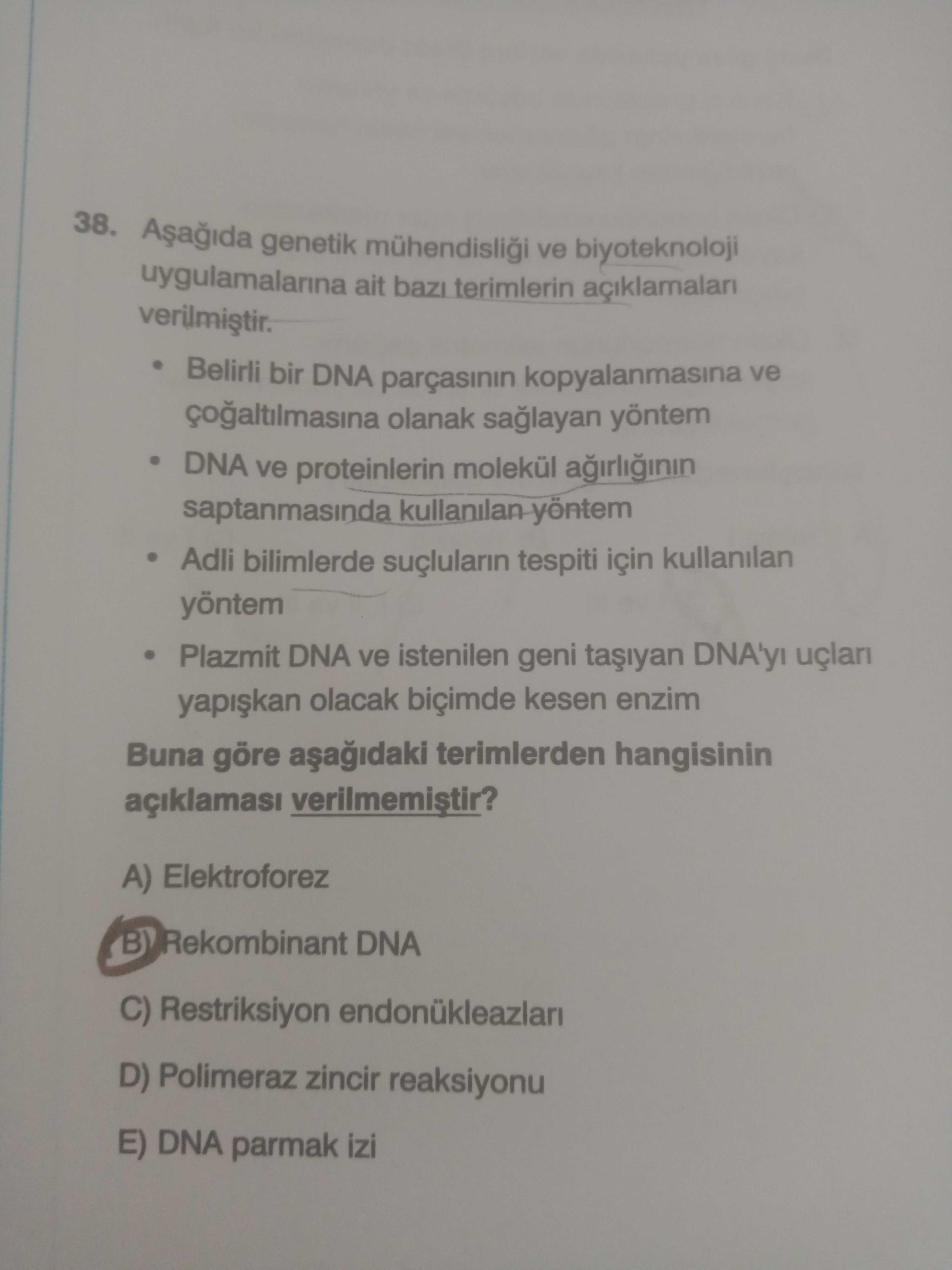 Aşağıda genetik mühendisliği ve biyoteknoloji uygulamalarına ait bazı terimlerin açıklamaları