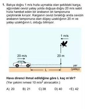 Şekildeki düzenekte, L uzunluğundaki iletken çubuk sabit manyetik alan içinde v hızıyla hareket